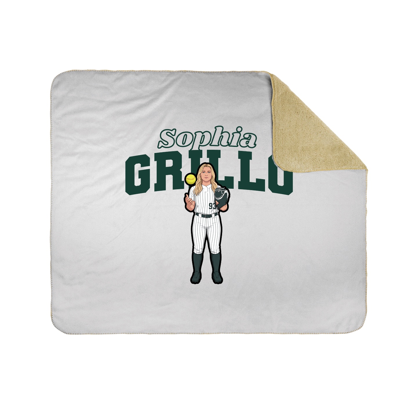 Throw Blanket — Name Arch in White