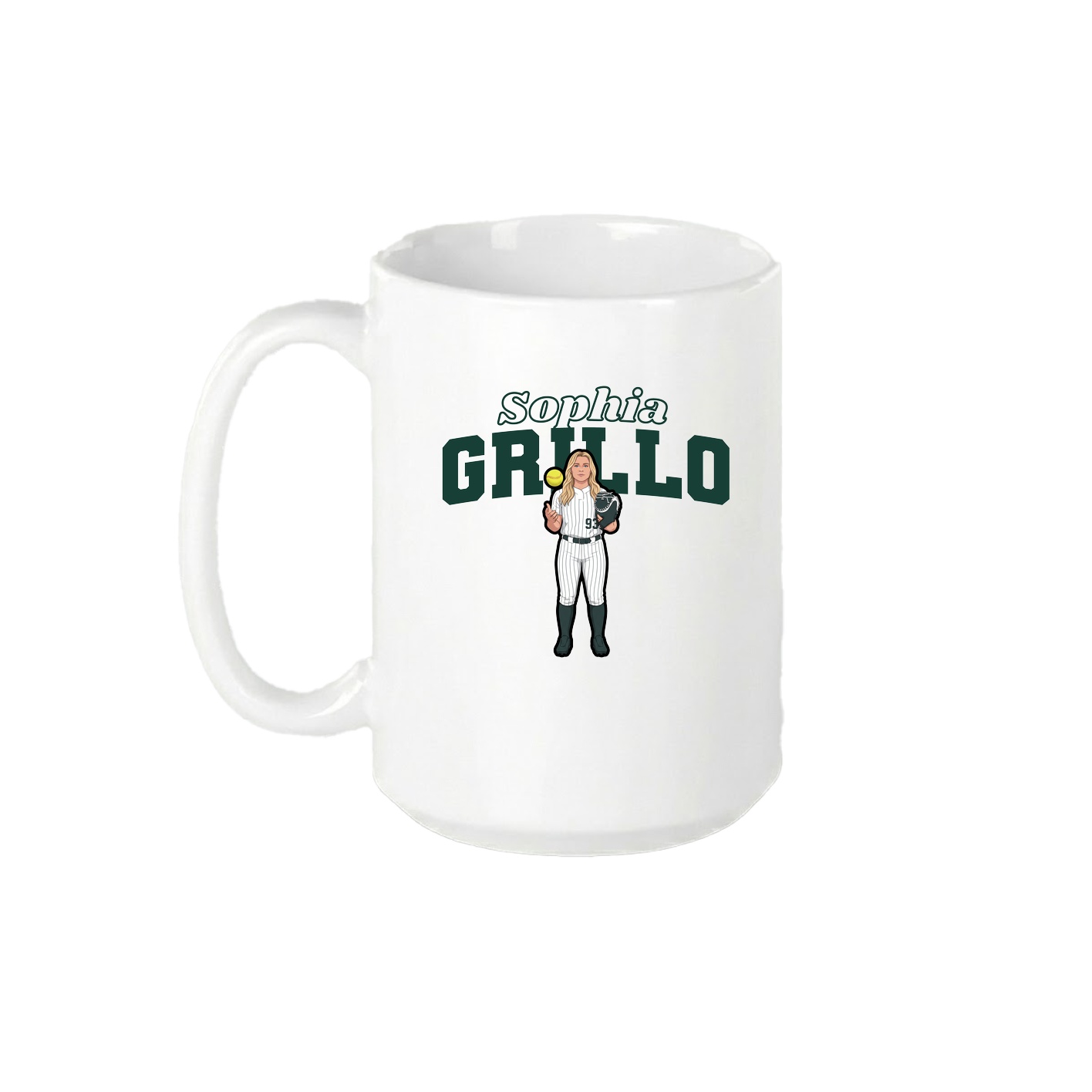 15oz Coffee Mug — Name Arch in White