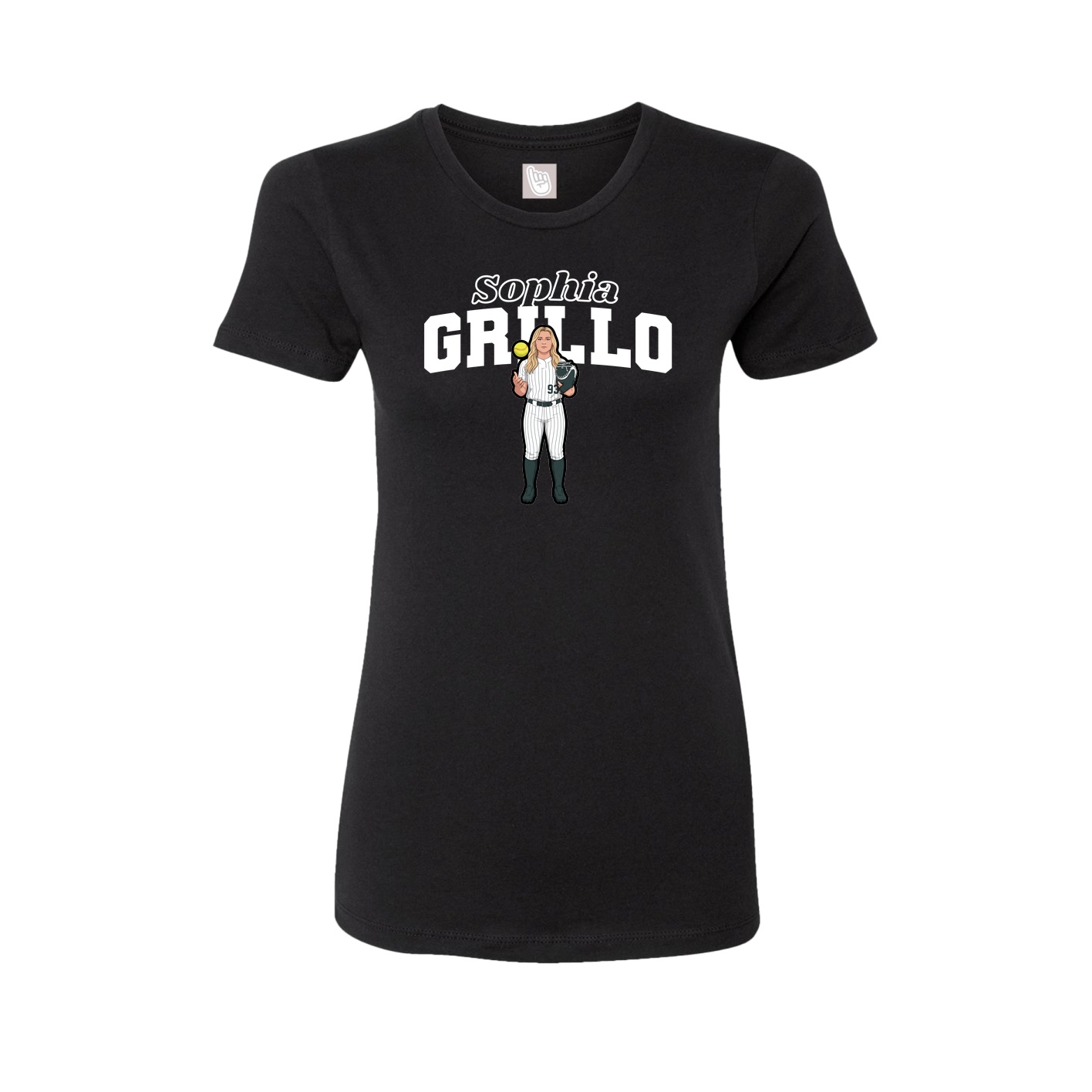 Fitted Women's Tee — Name Arch in Black