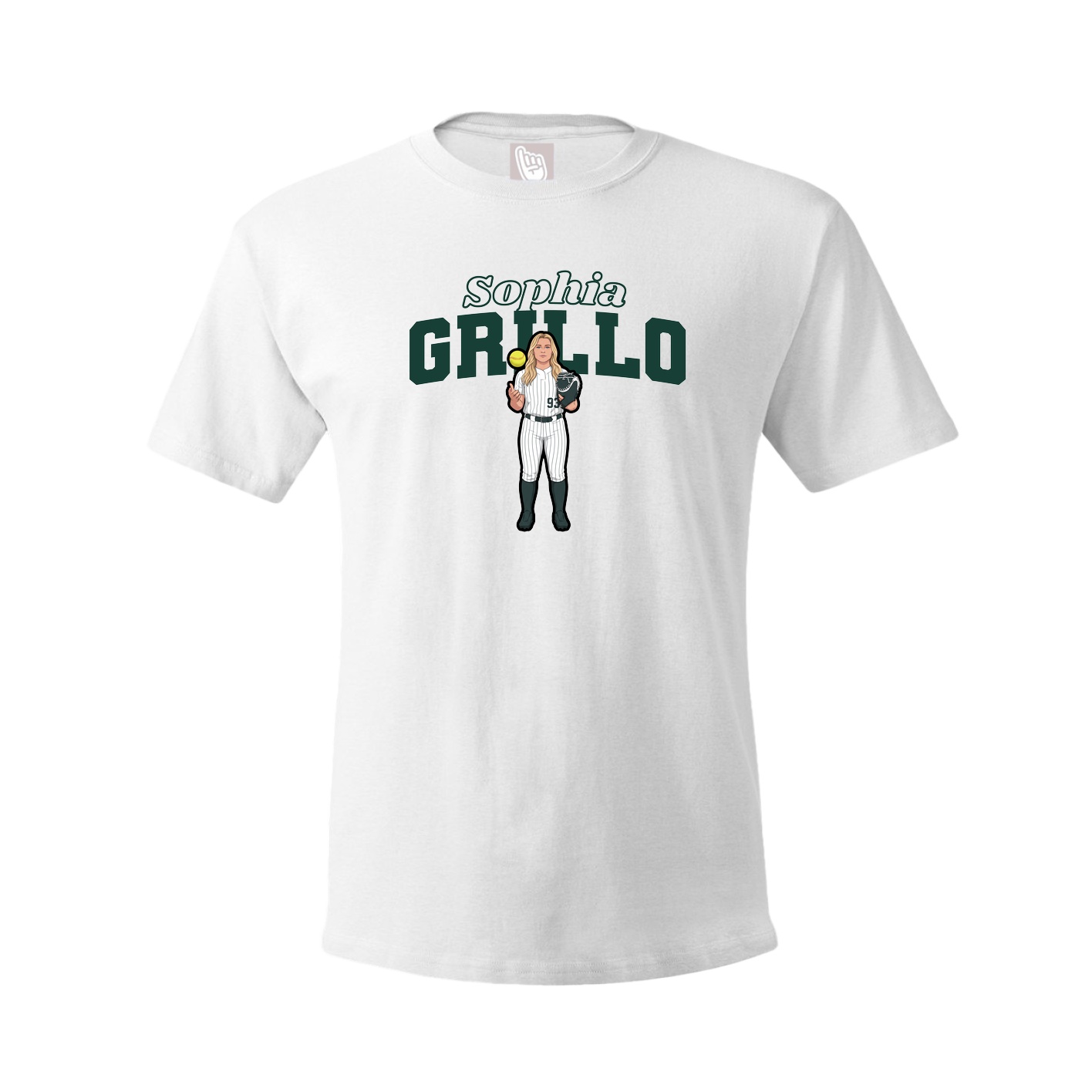 Youth Tee — Name Arch in White