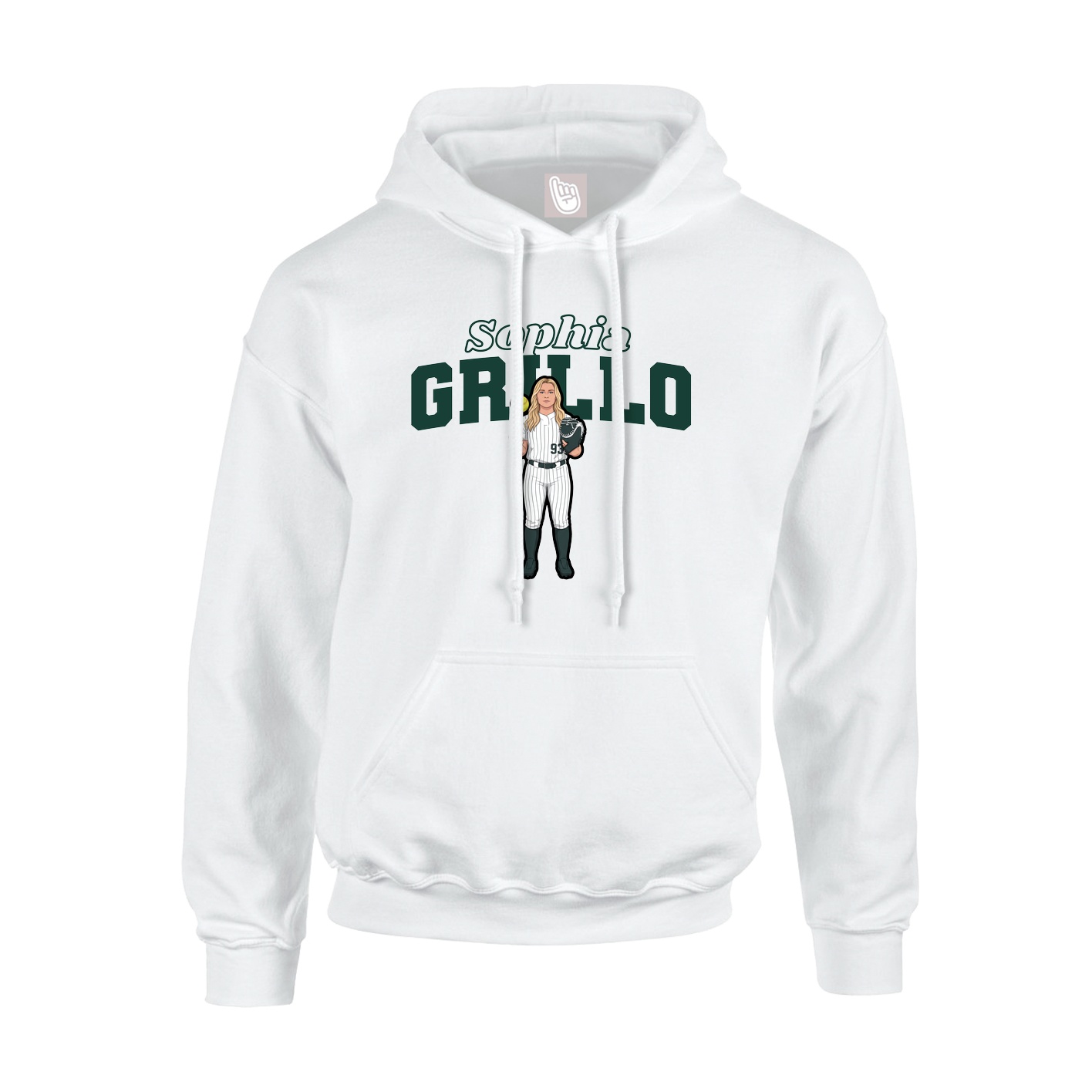 Hoodie — Name Arch in White