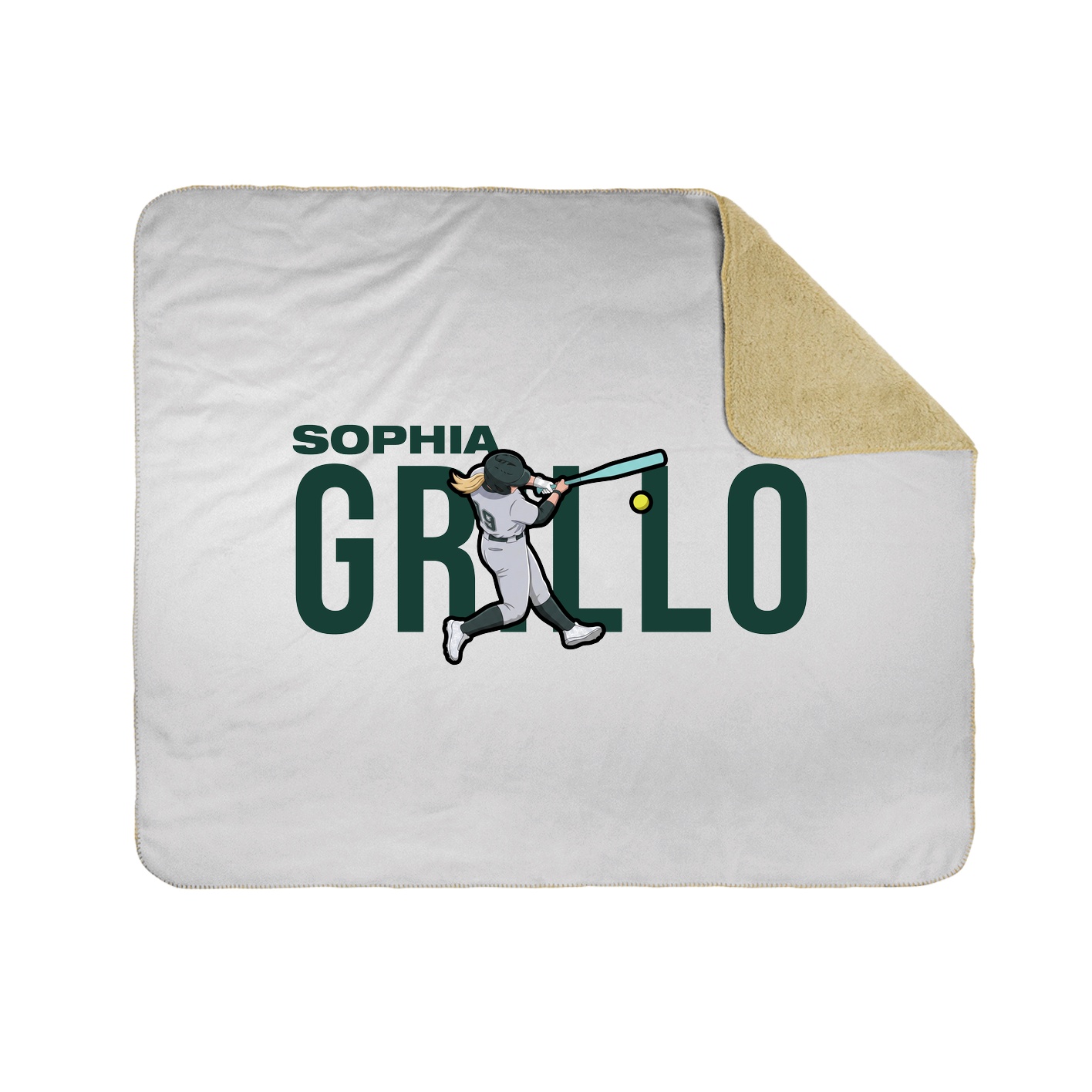 Throw Blanket — Player Name in White