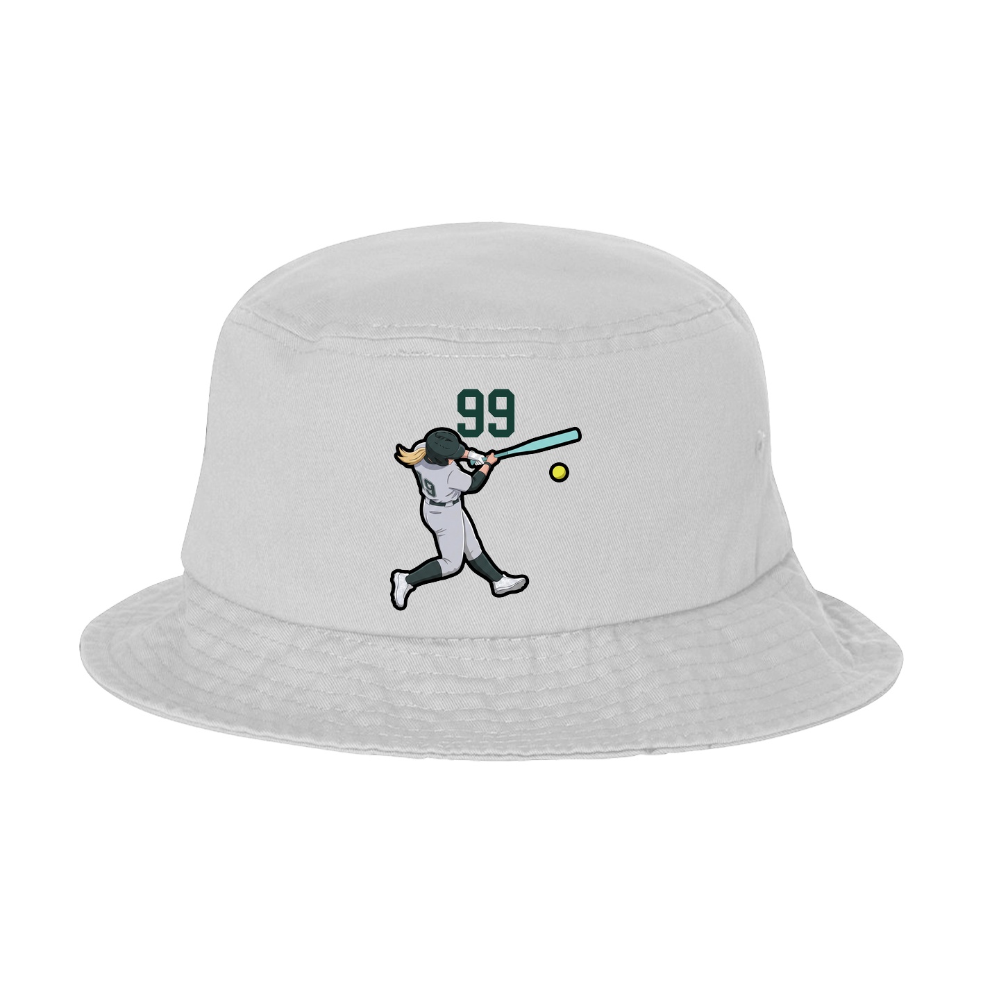 Bucket Cap — Number Top in White
