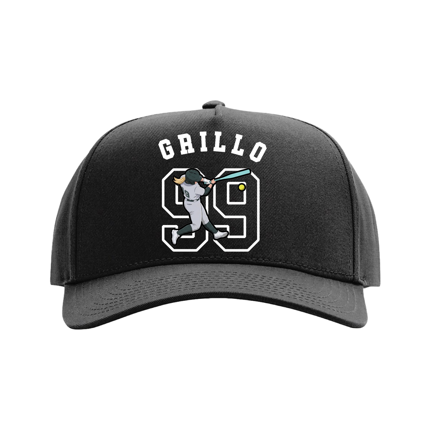 Full Fabric Five-Panel Champ Cap — Shirsey Arch in Black