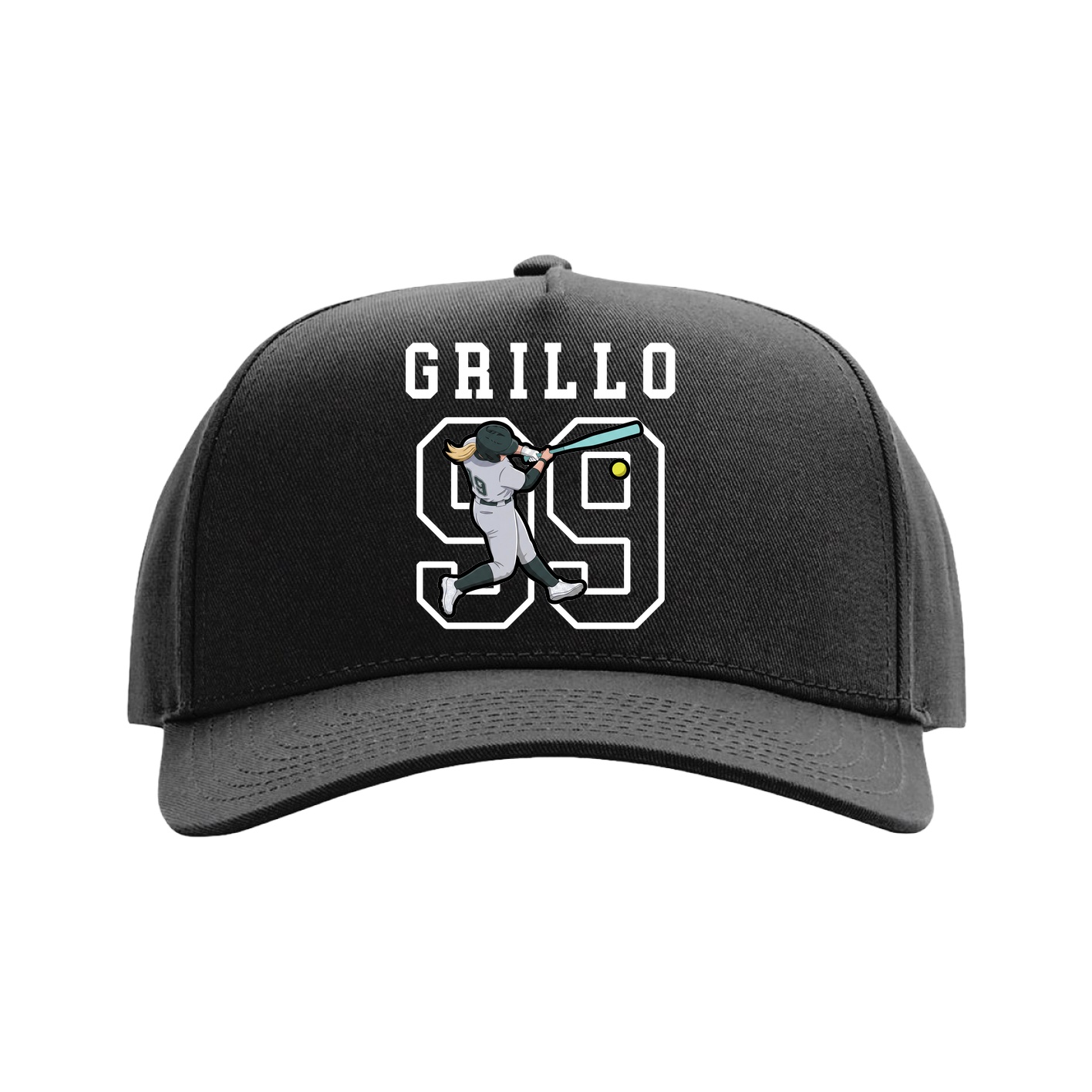 Full Fabric Five-Panel Champ Cap — Shirsey in Black