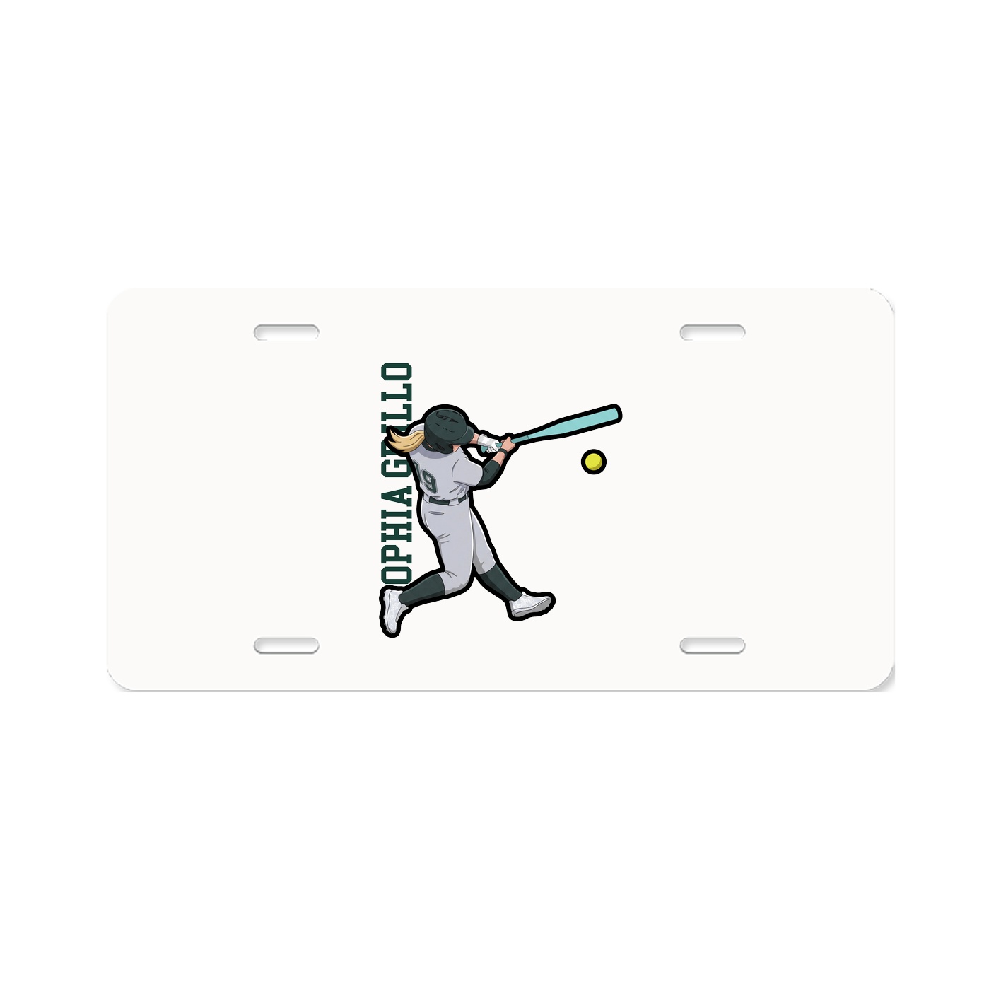 License Plate — Name Vertical in Classic
