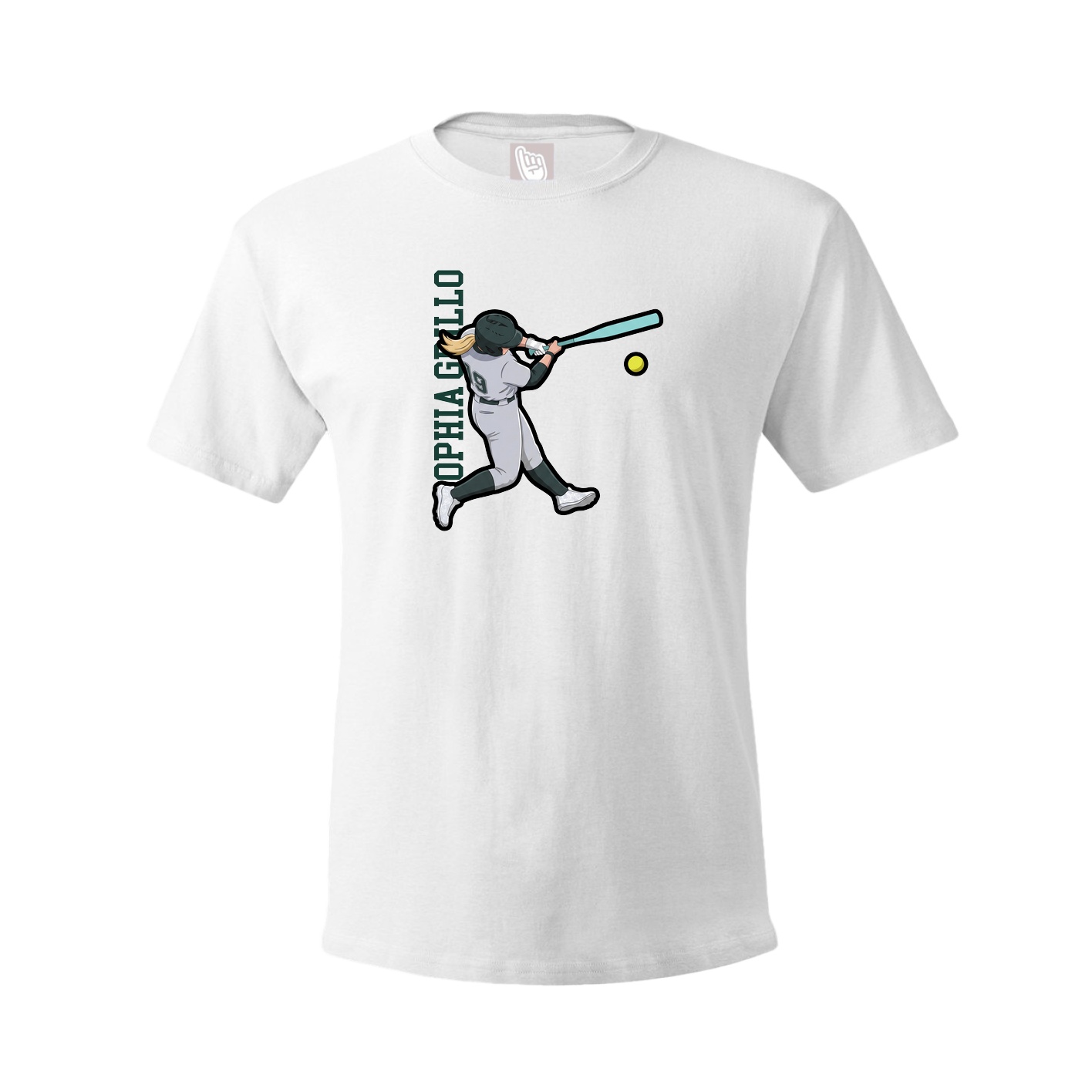 Tee — Name Vertical in White
