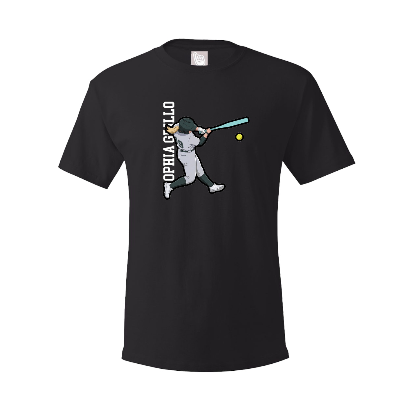 Youth Tee — Name Vertical in Black