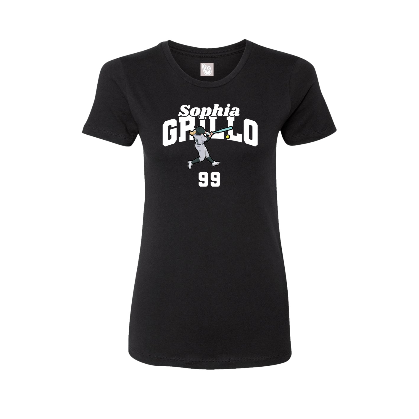 Fitted Women's Tee — Signature Arch in Black
