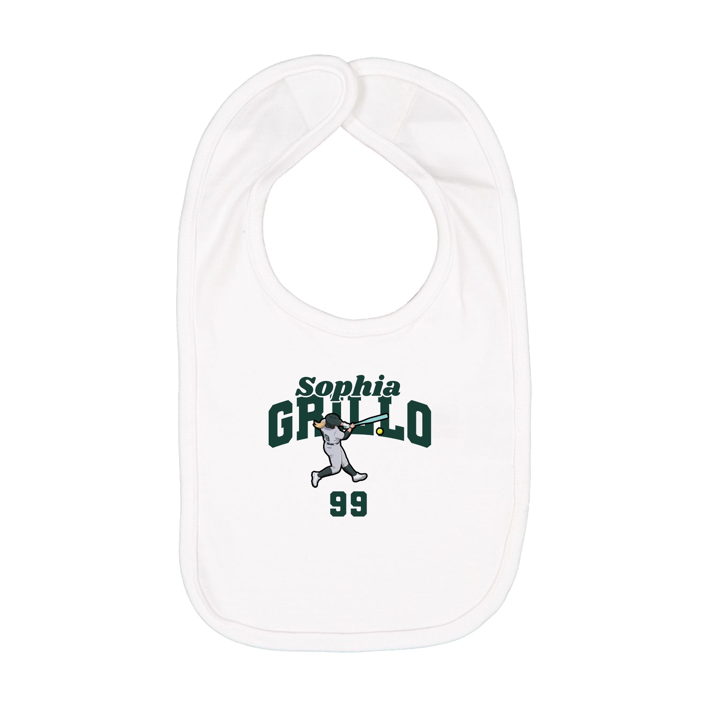 Infant Bib — Signature Arch in White