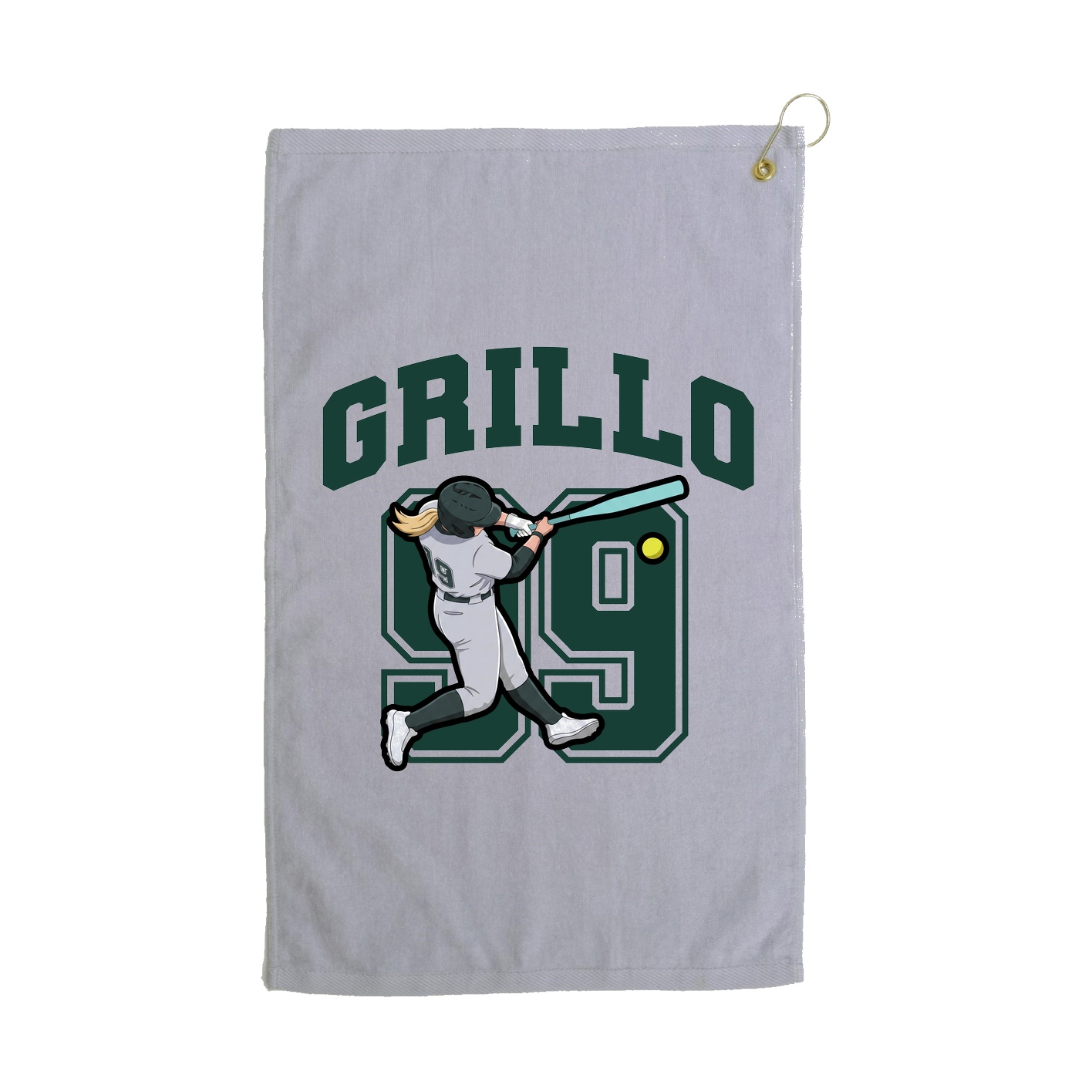 Golf Towel — Number in Grey