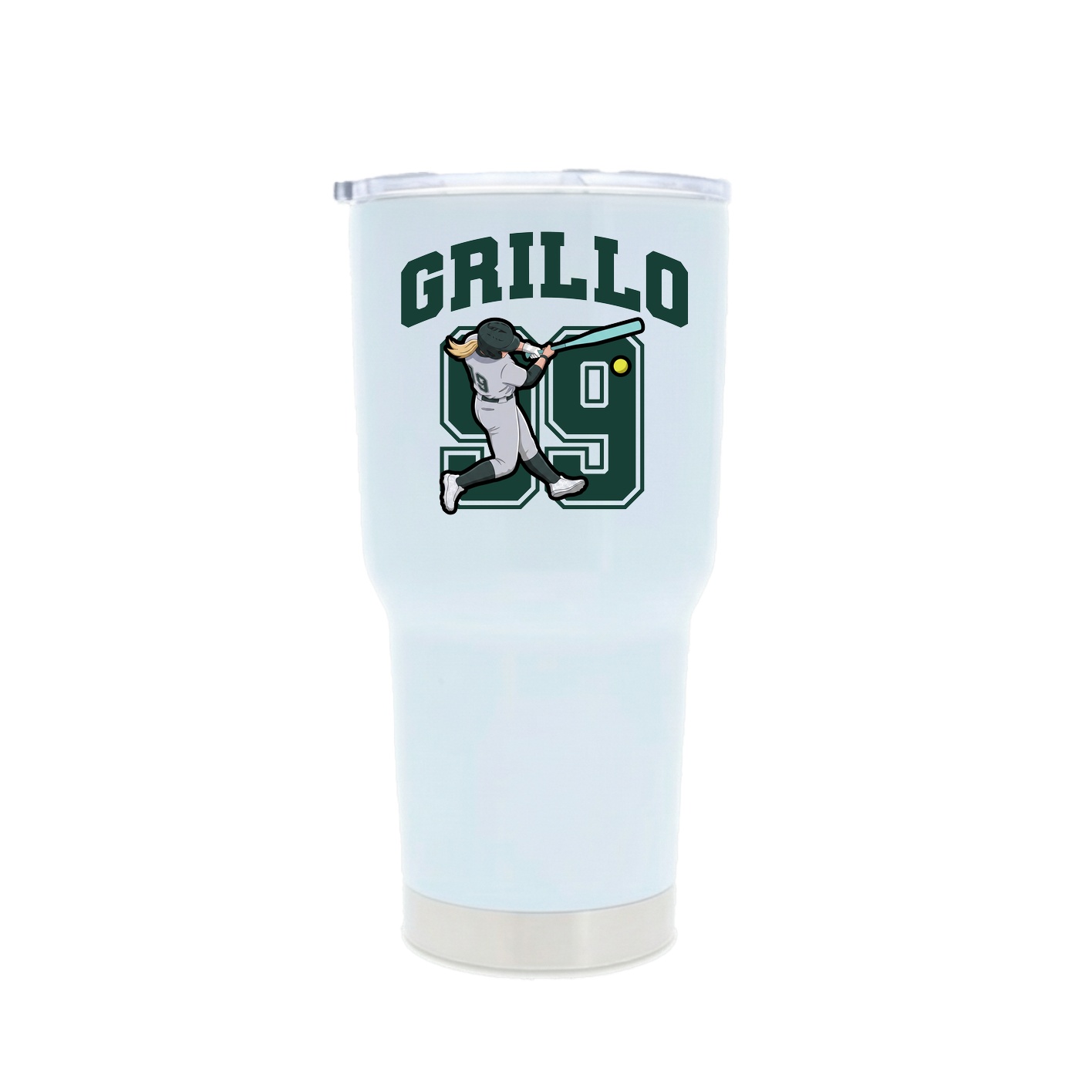 30oz Stainless Steel Tumbler — Number in White