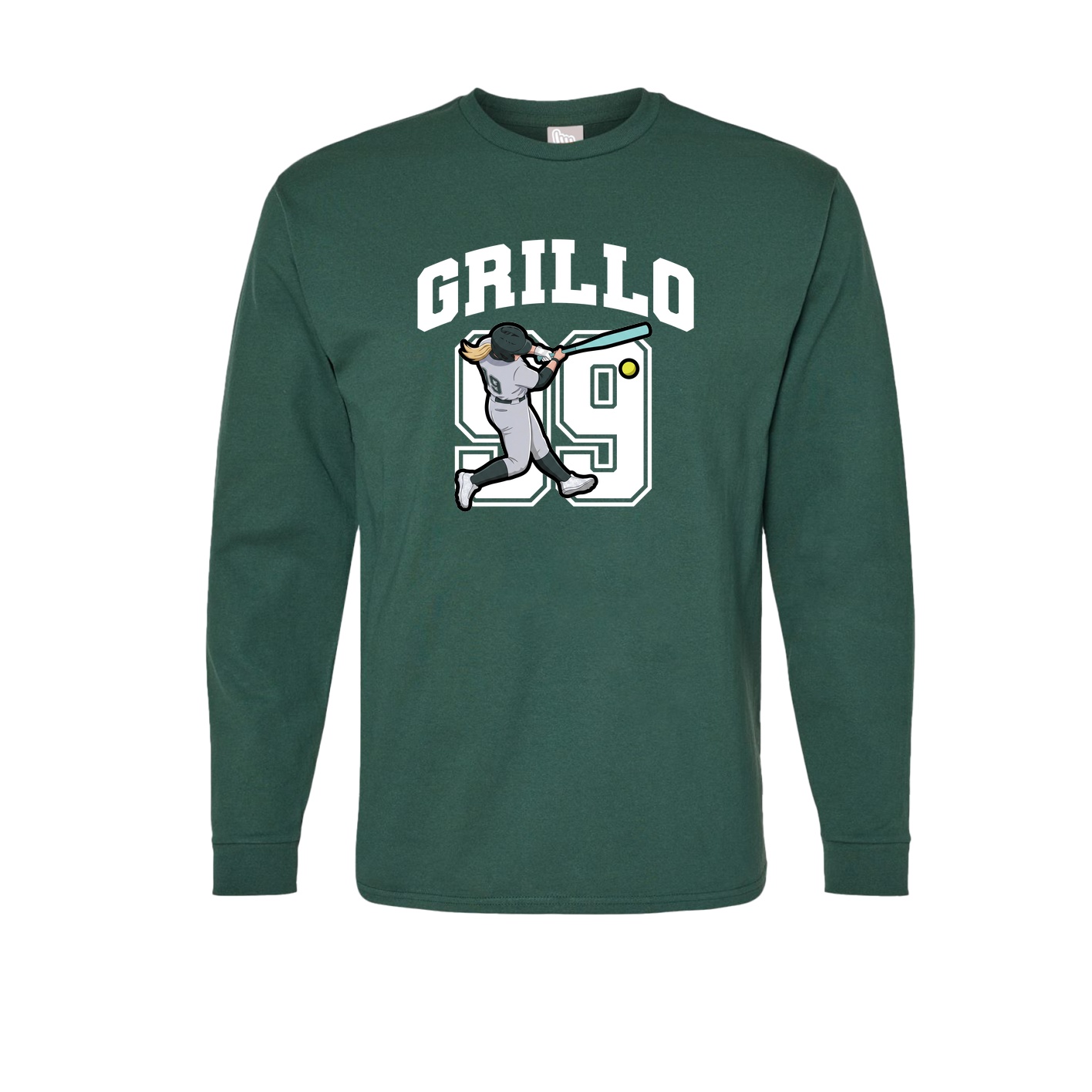 Long Sleeve Tee — Number in Green