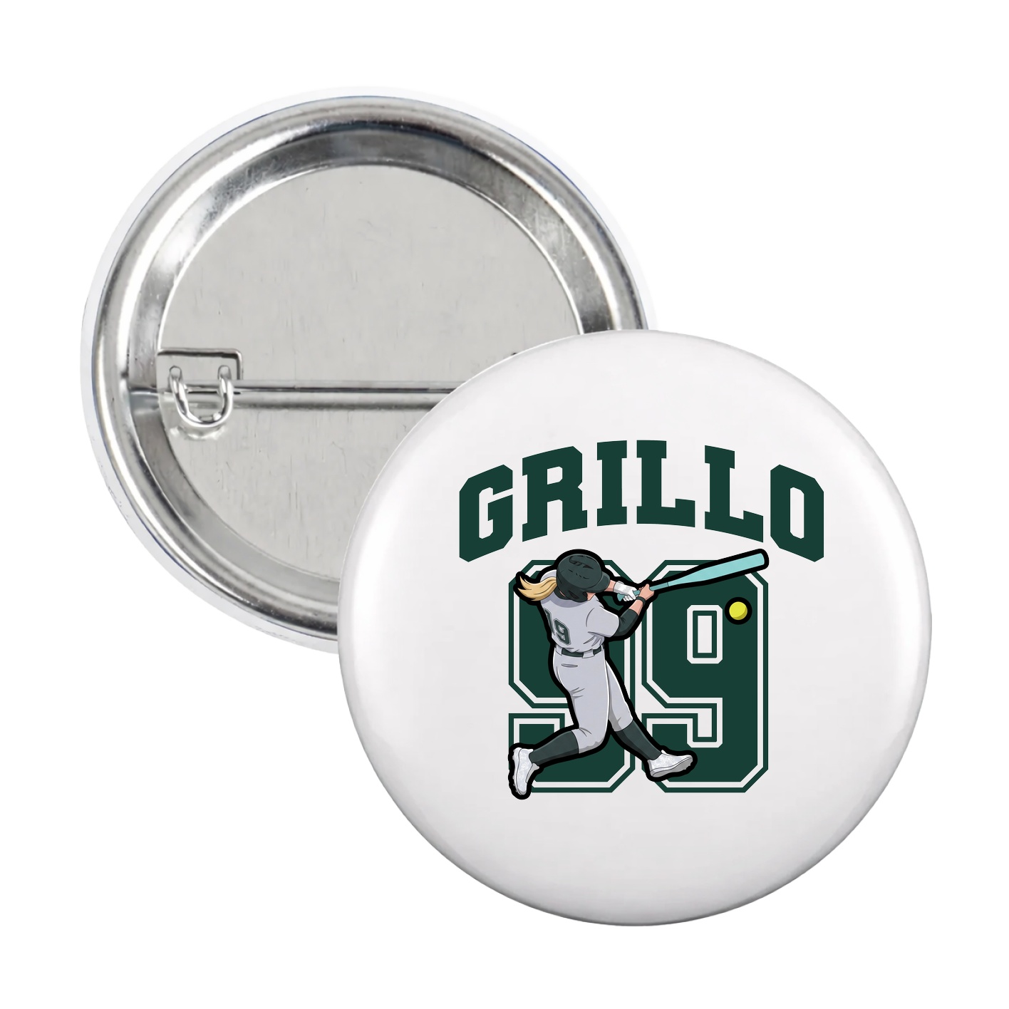 Game Day Button — Number in White