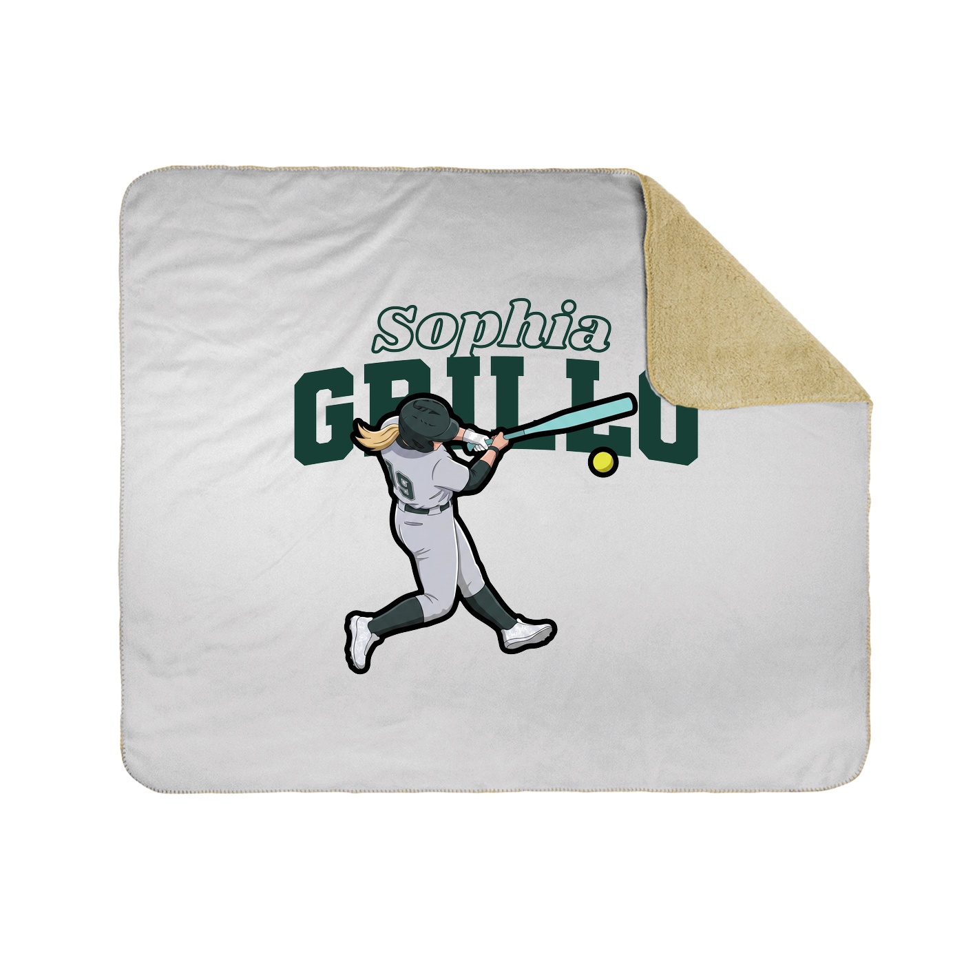 Throw Blanket — Name Arch in White