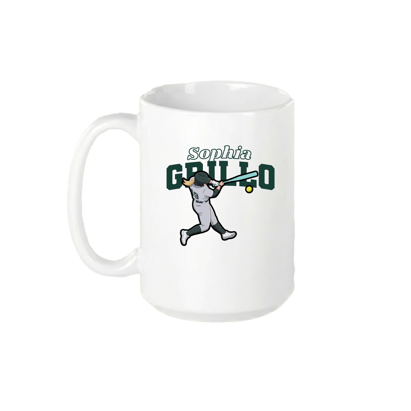 15oz Coffee Mug — Name Arch in White