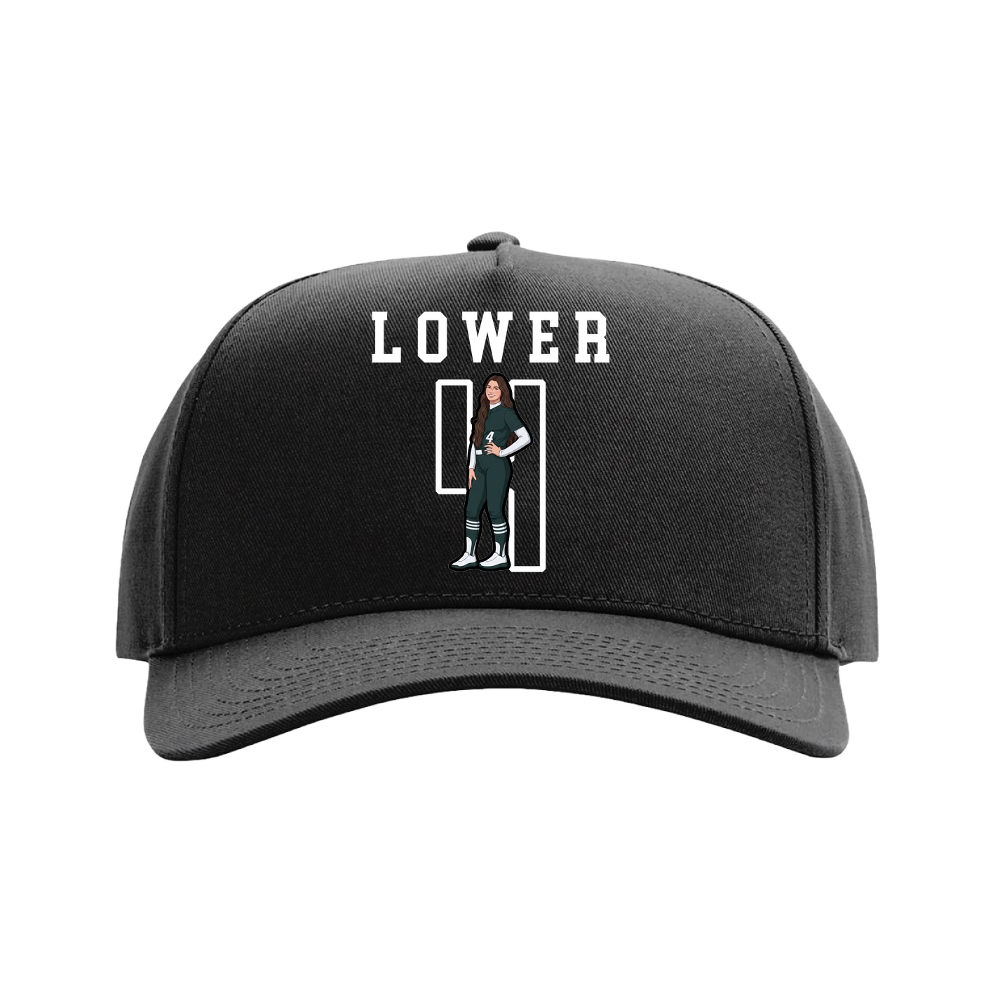 Full Fabric Five-Panel Champ Cap — Shirsey in Black