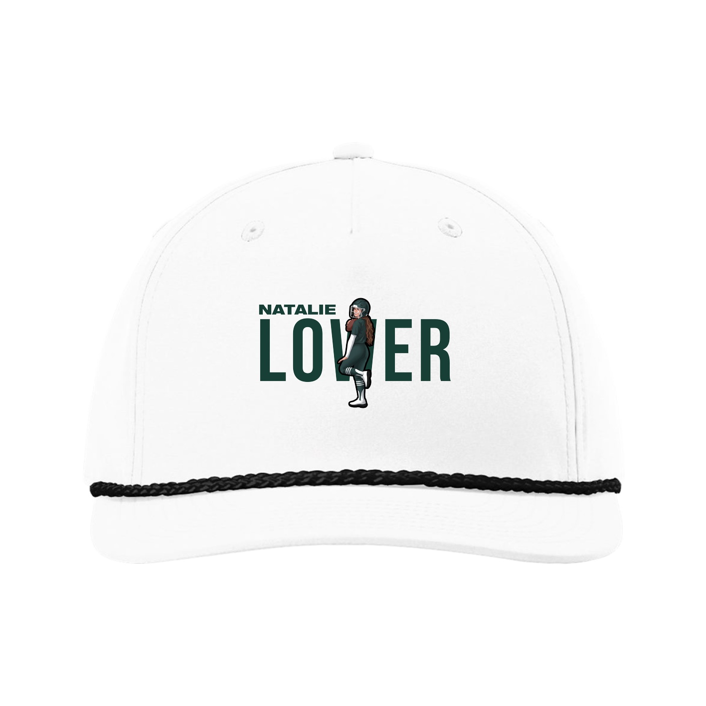 Five-Panel Classic Rope Cap — Player Name in White