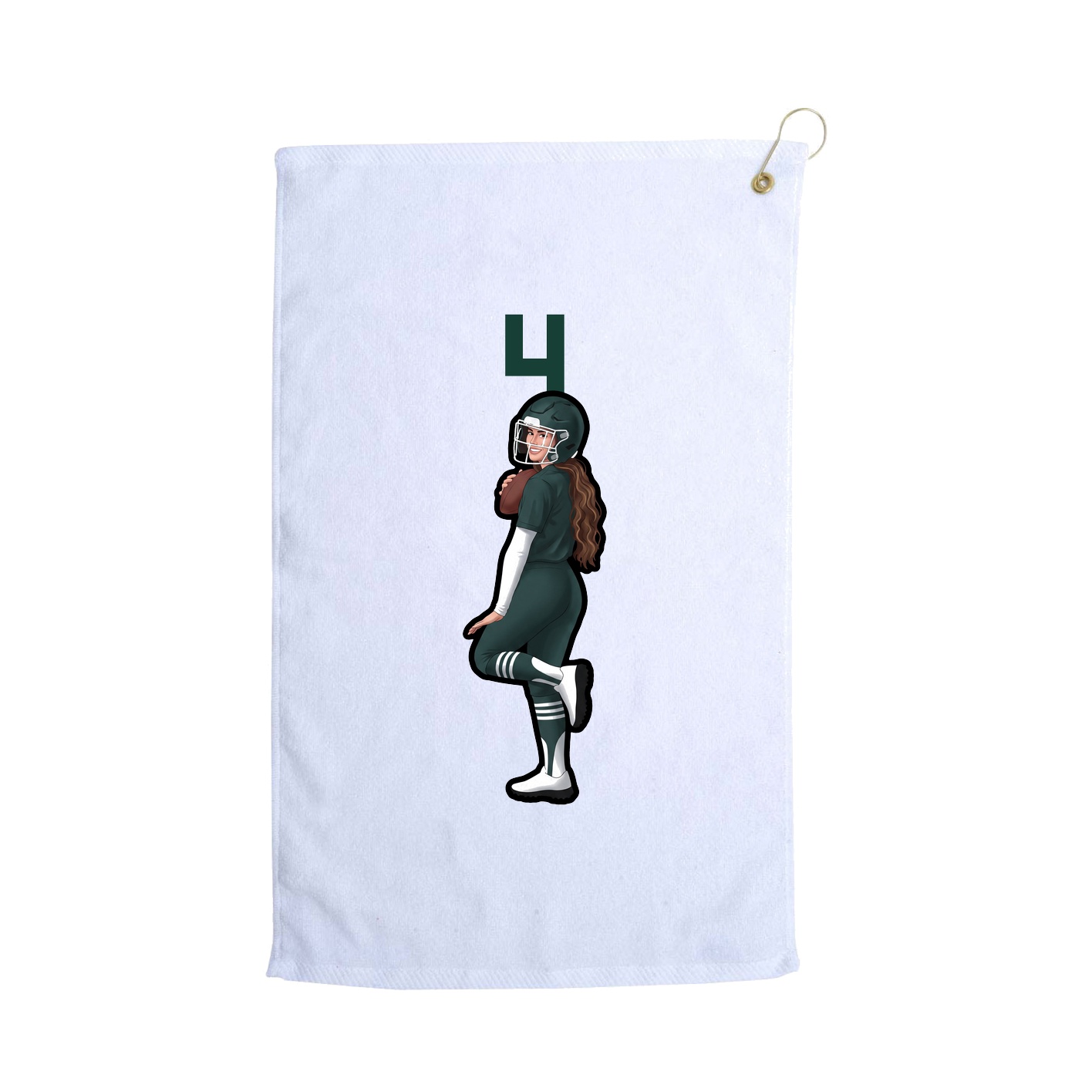 Golf Towel — Number Top in White
