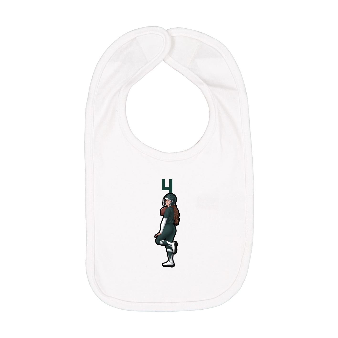 Infant Bib — Number Top in White