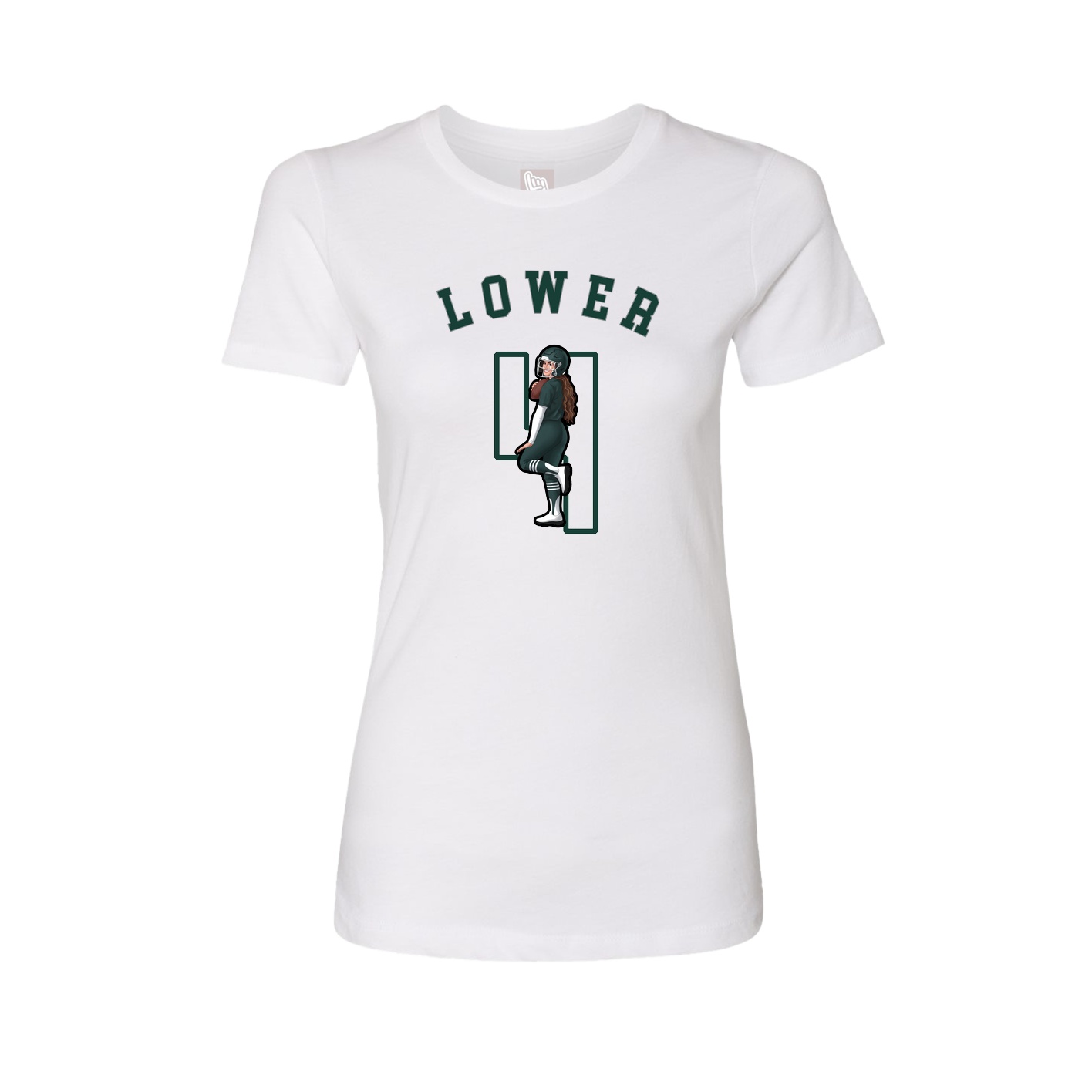 Fitted Women's Tee — Shirsey Arch in White