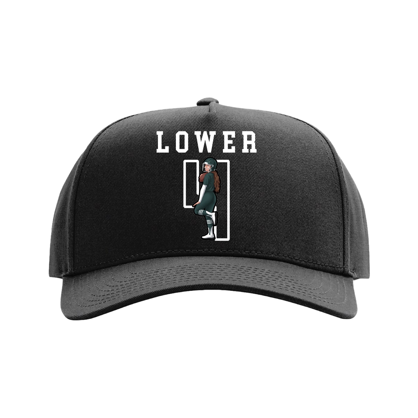 Full Fabric Five-Panel Champ Cap — Shirsey in Black