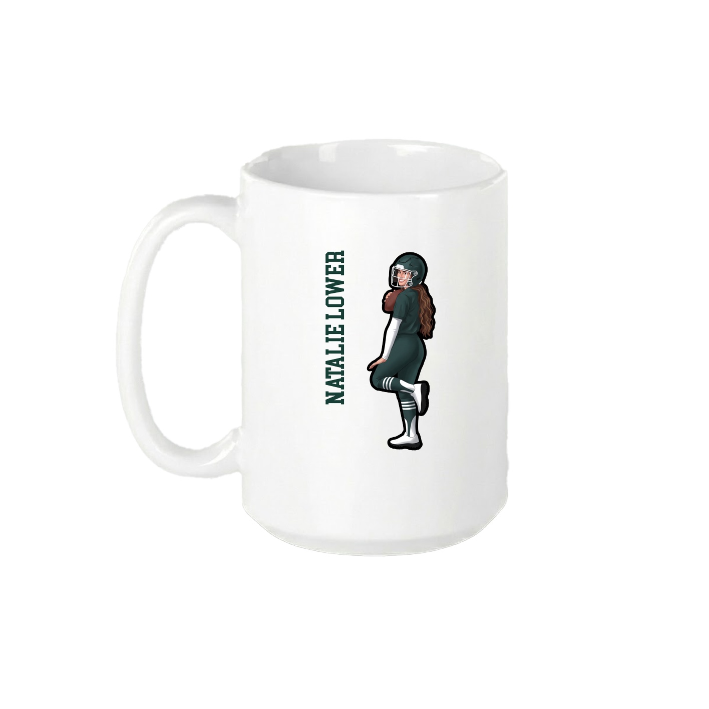 15oz Coffee Mug — Name Vertical in White