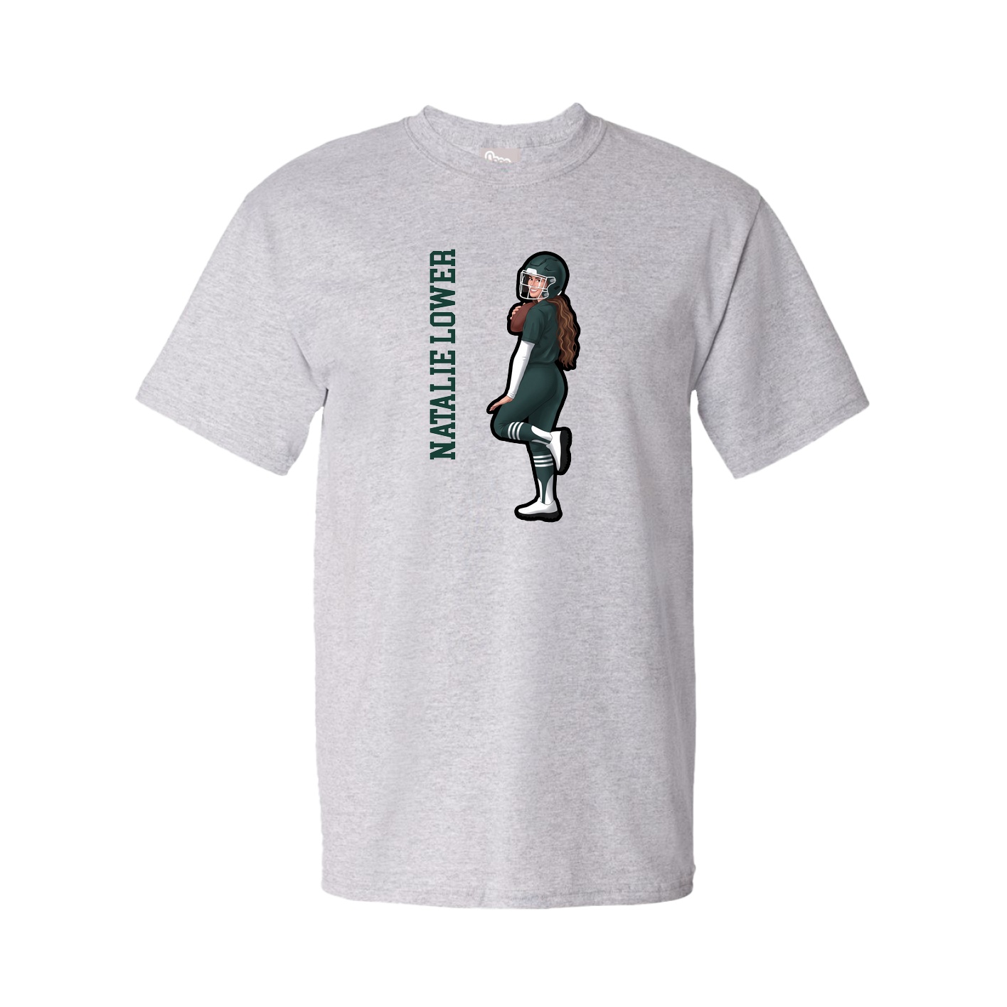 Youth Tee — Name Vertical in Grey