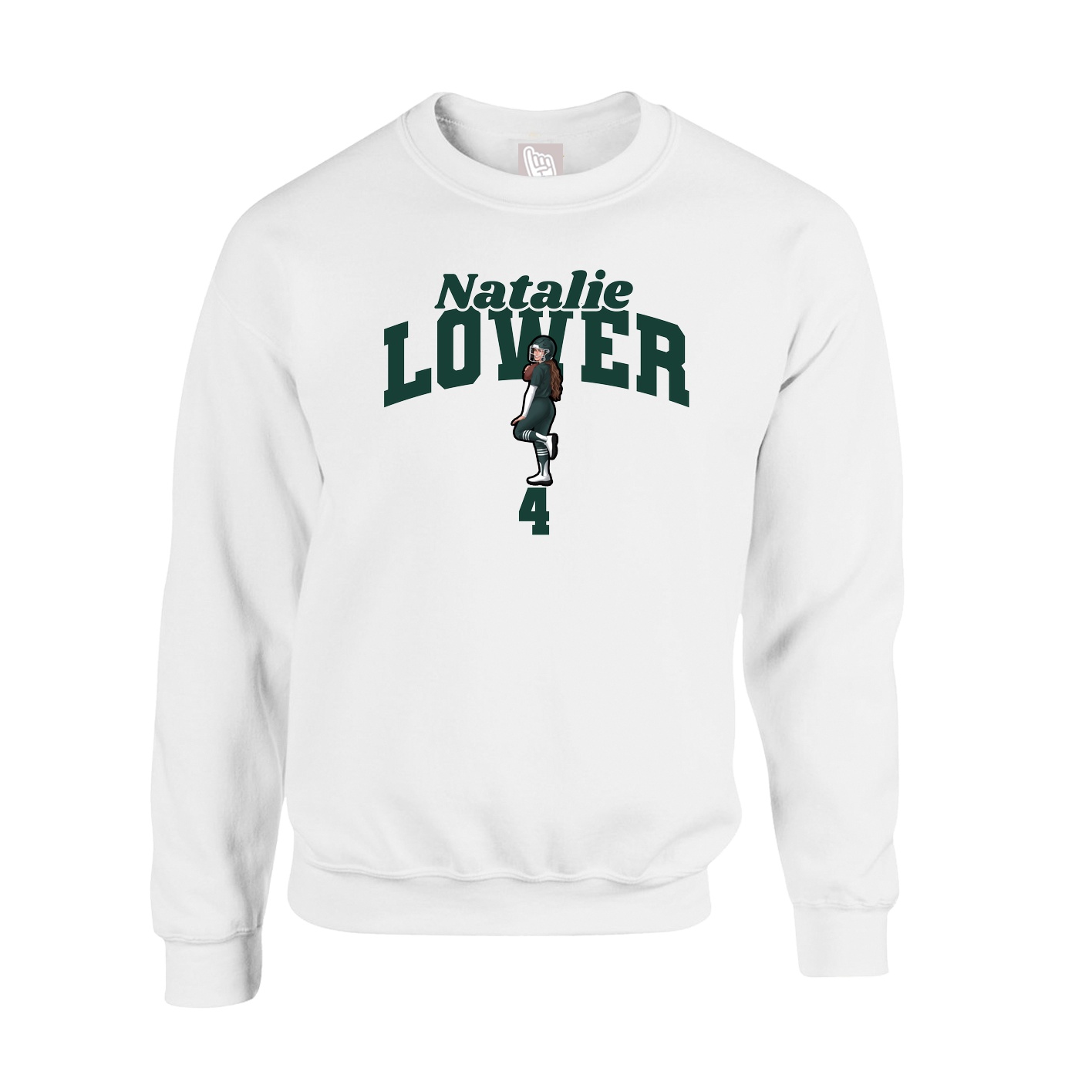 Fleece Crew — Signature Arch in White