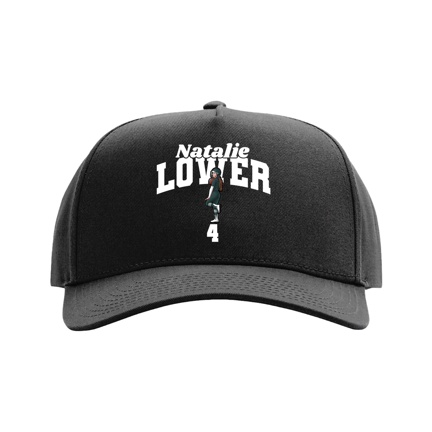 Full Fabric Five-Panel Champ Cap — Signature Arch in Black