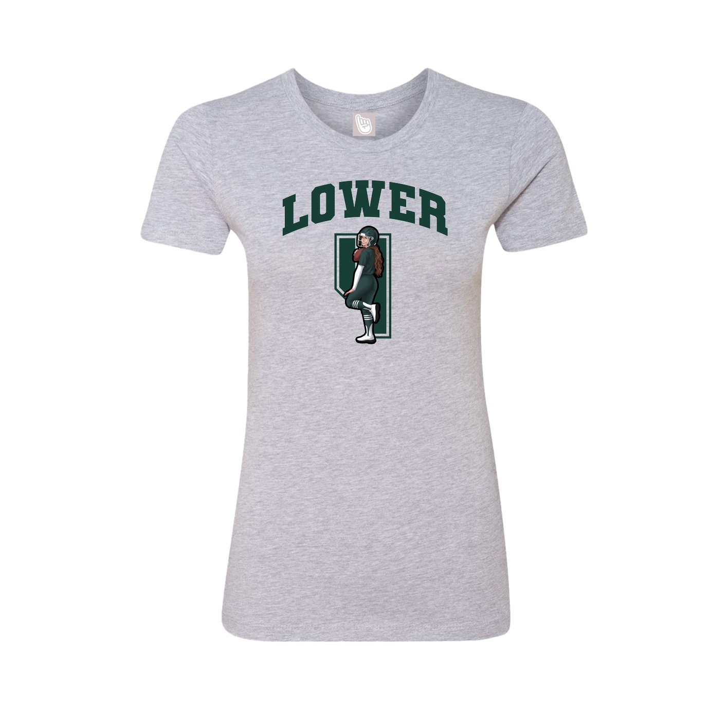 Fitted Women's Tee — Number in Grey