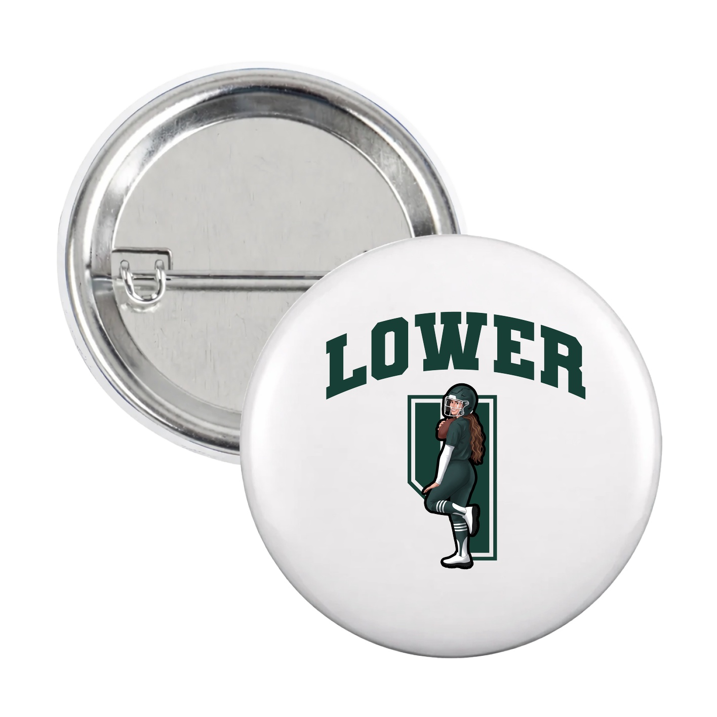Game Day Button — Number in White