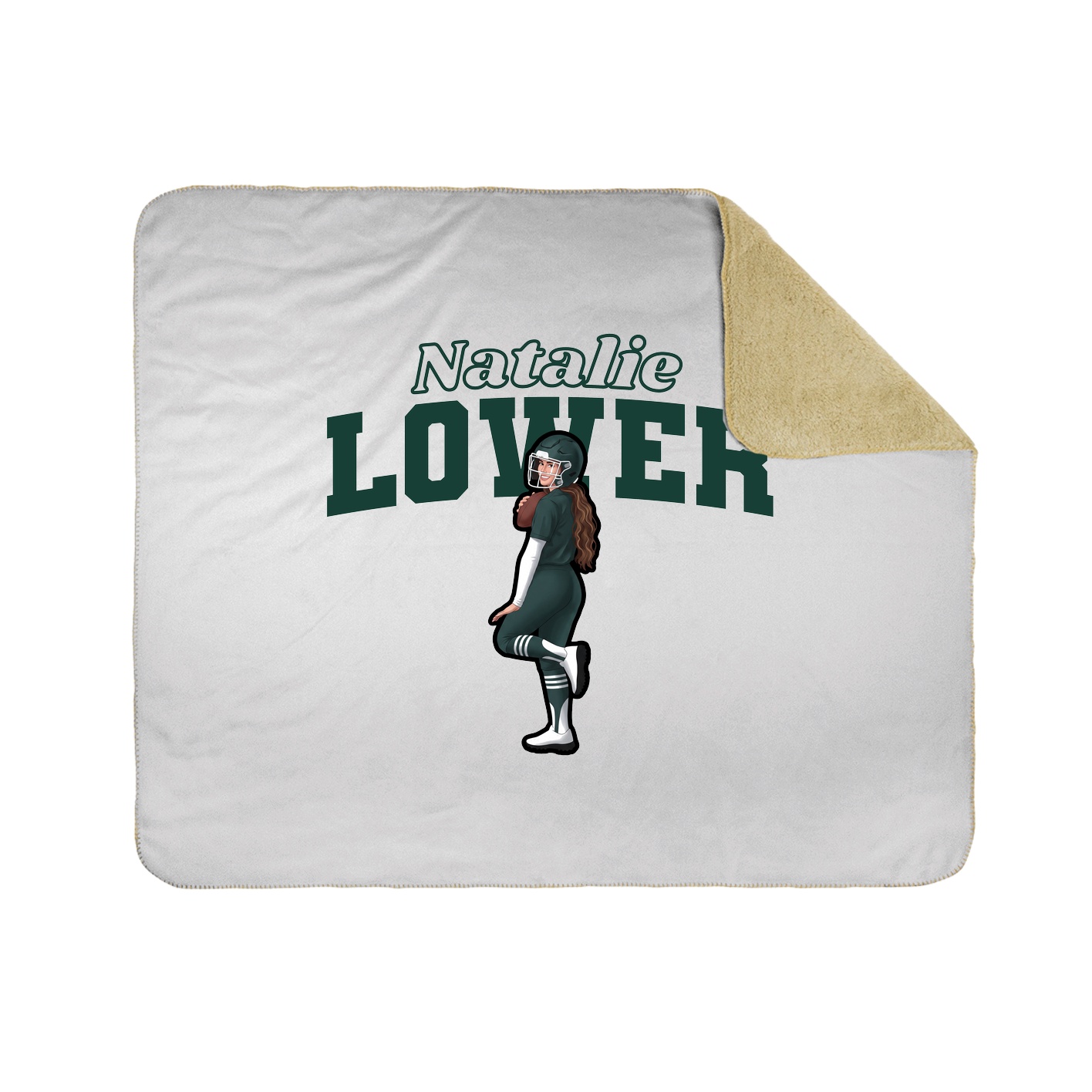 Throw Blanket — Name Arch in White