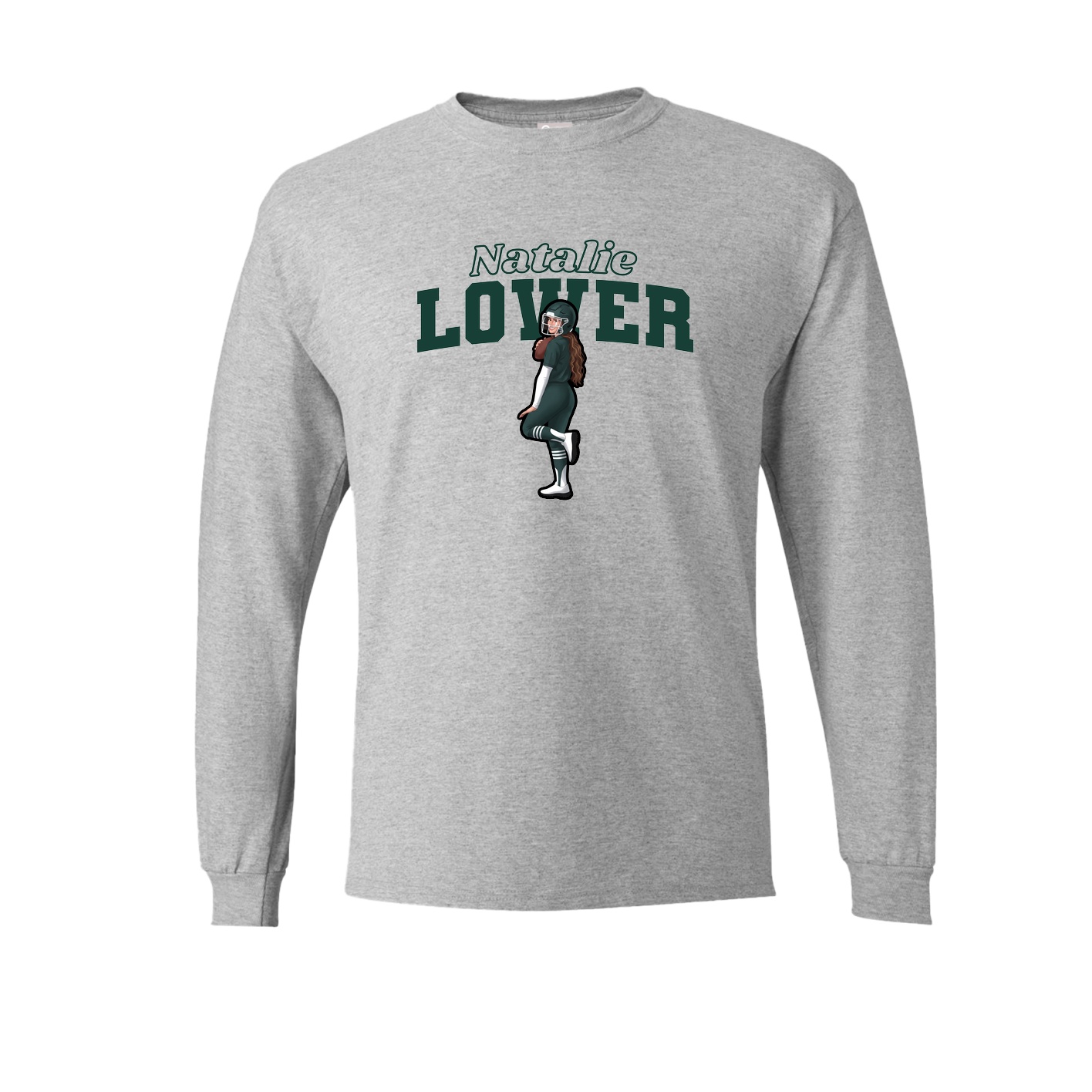 Long Sleeve Tee — Name Arch in Grey