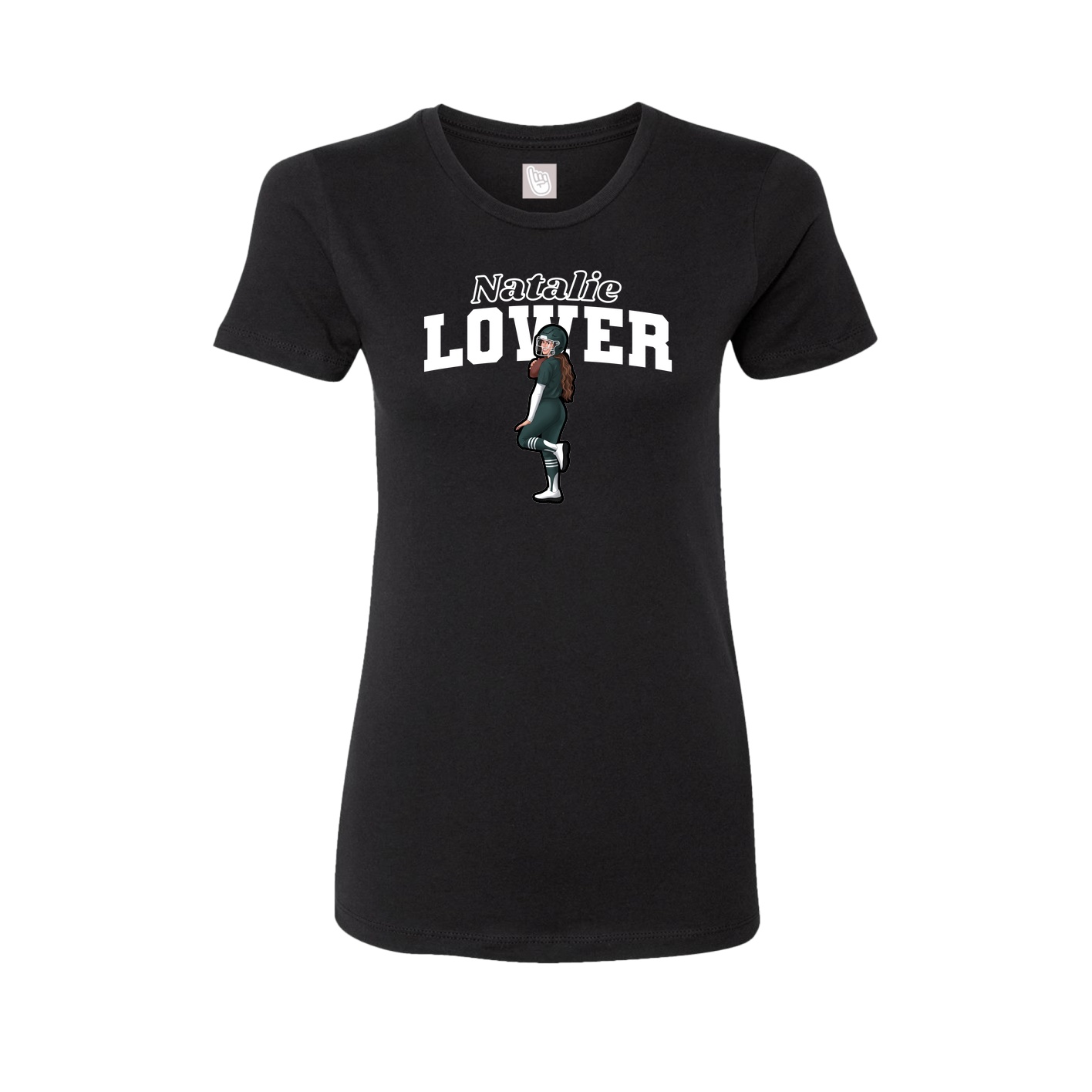 Fitted Women's Tee — Name Arch in Black