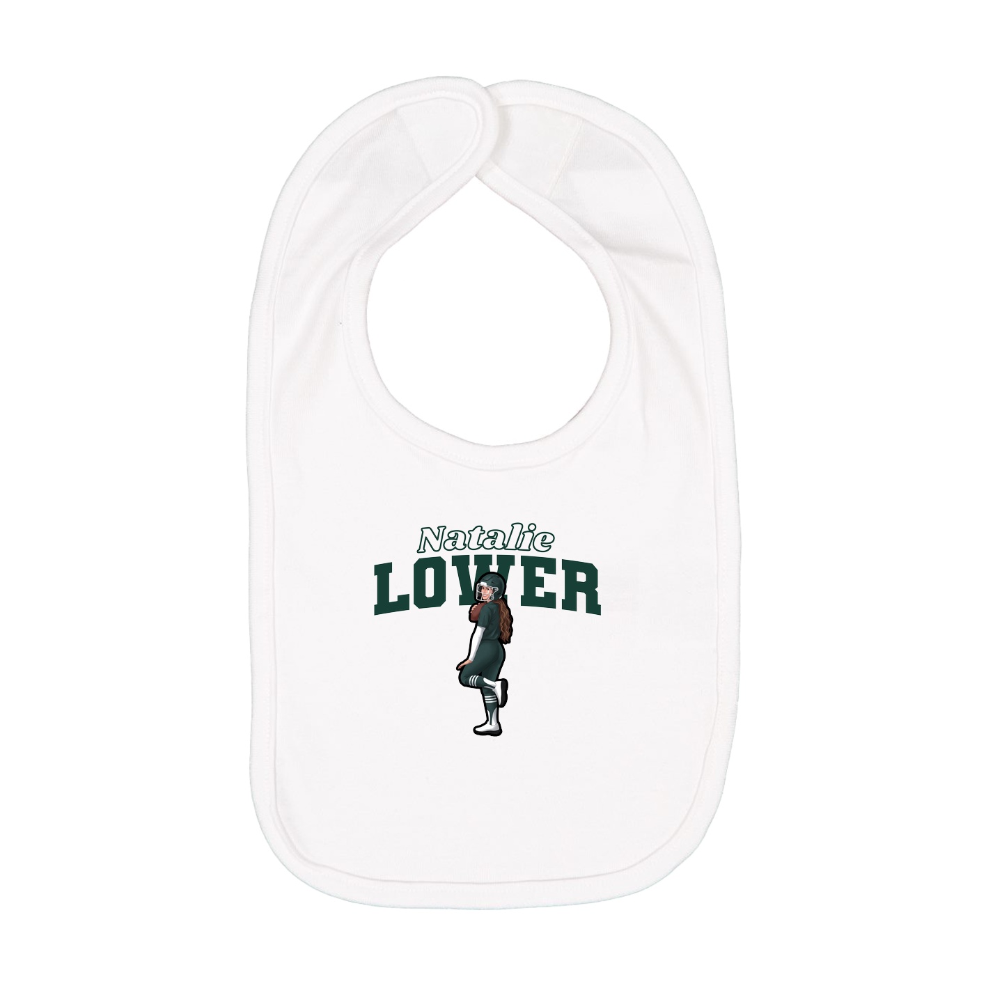 Infant Bib — Name Arch in White