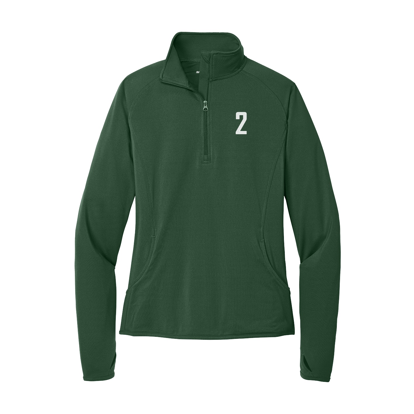 Women's Q-Zip Pullover — Front Shirsy in Green
