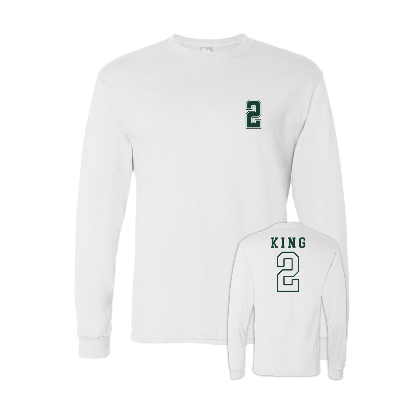 Long Sleeve Tee — Chest Back in White
