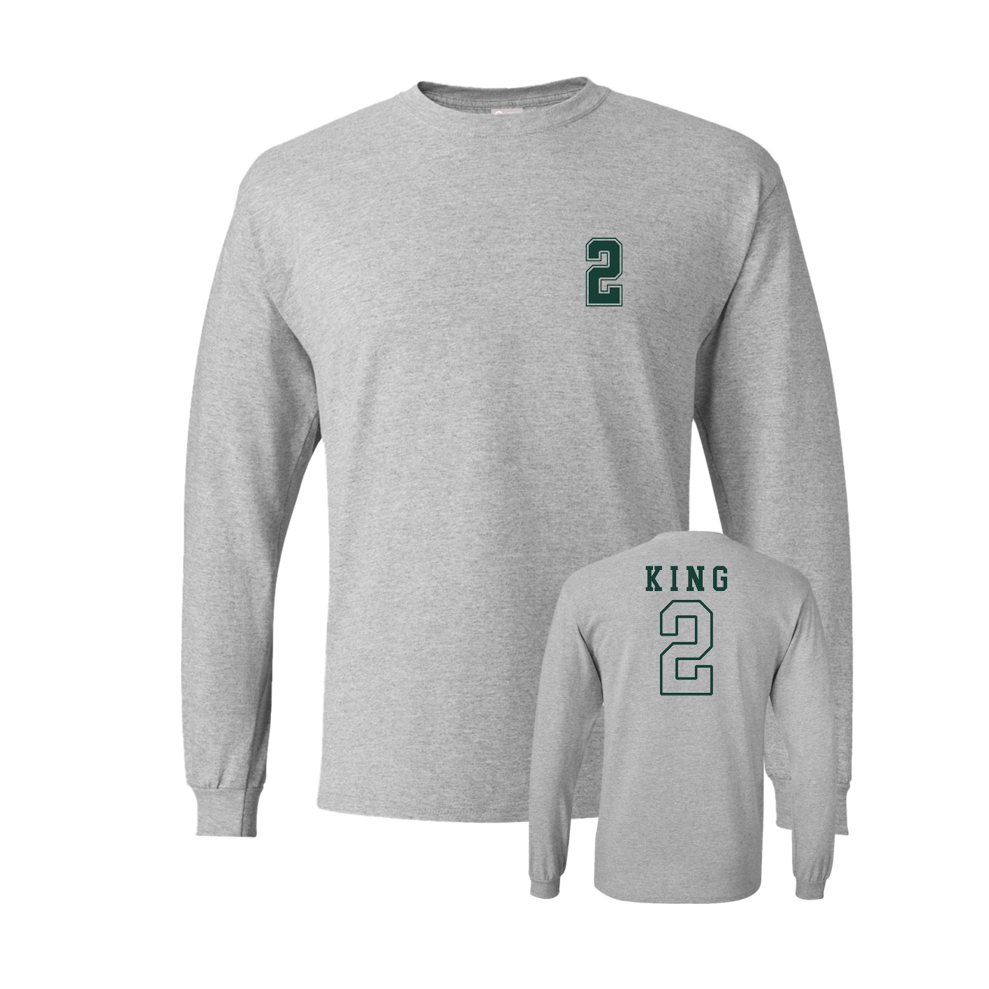 Long Sleeve Tee — Chest Back in Grey