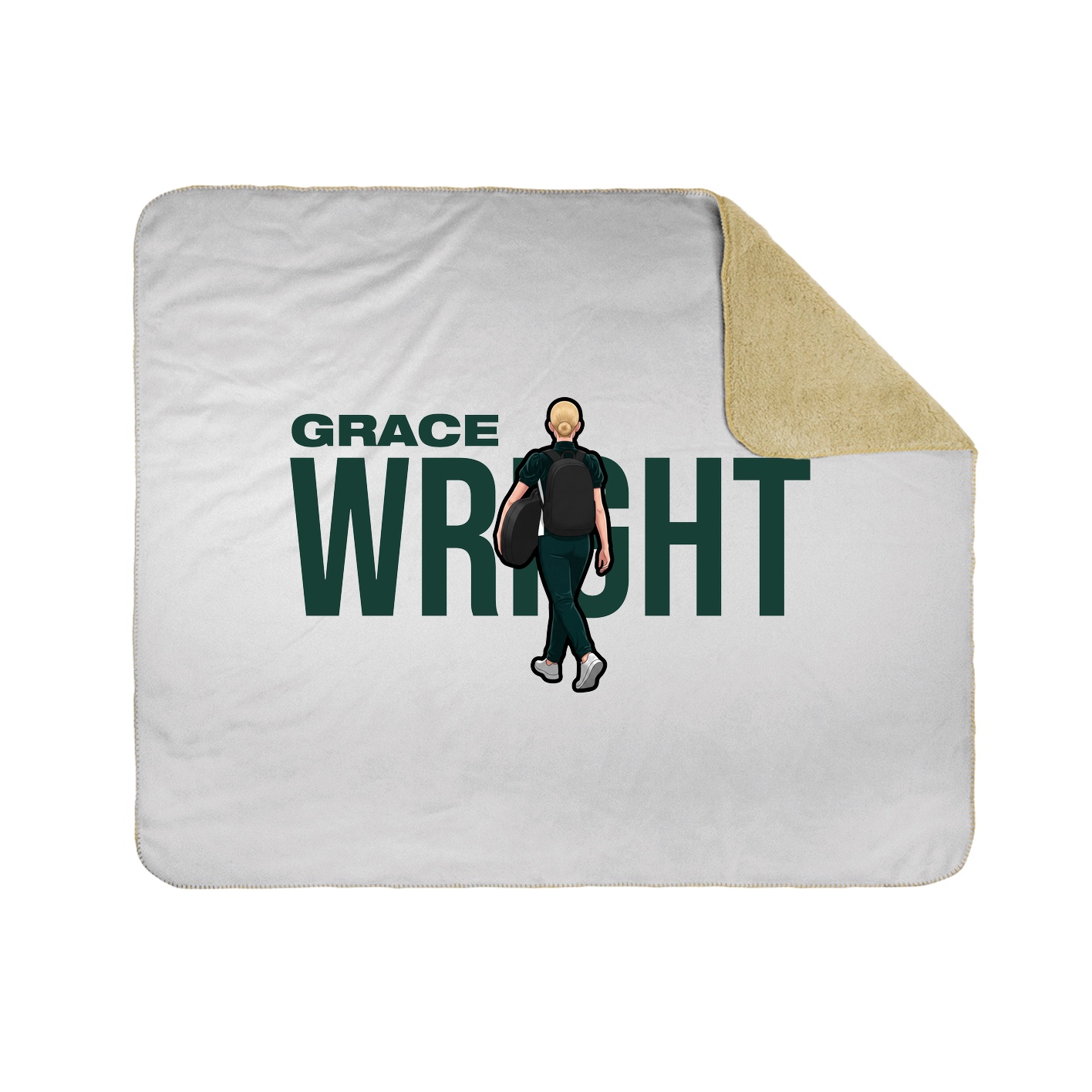 Throw Blanket — Player Name in White