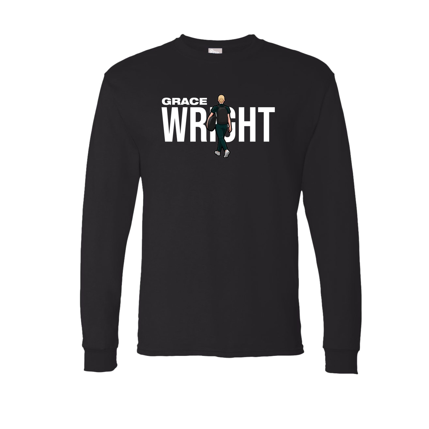 Long Sleeve Tee — Player Name in Black