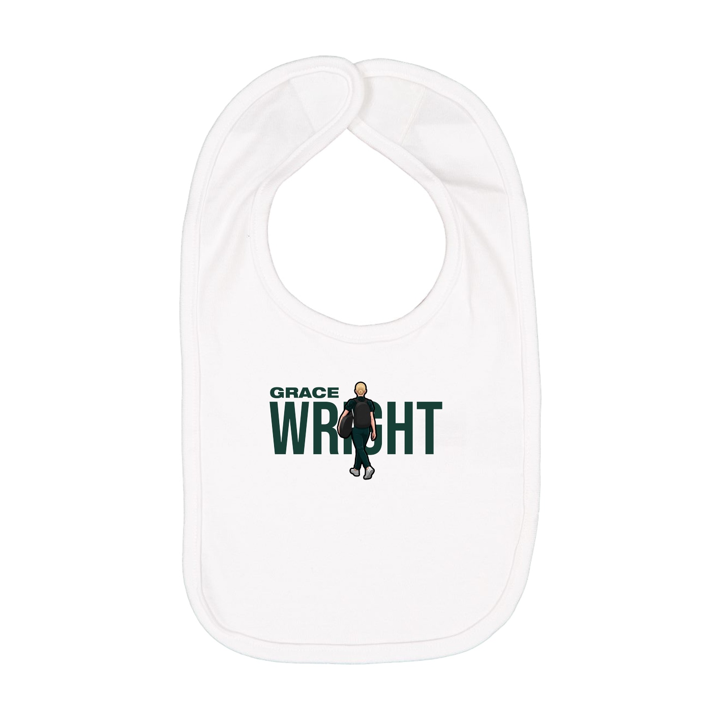 Infant Bib — Player Name in White
