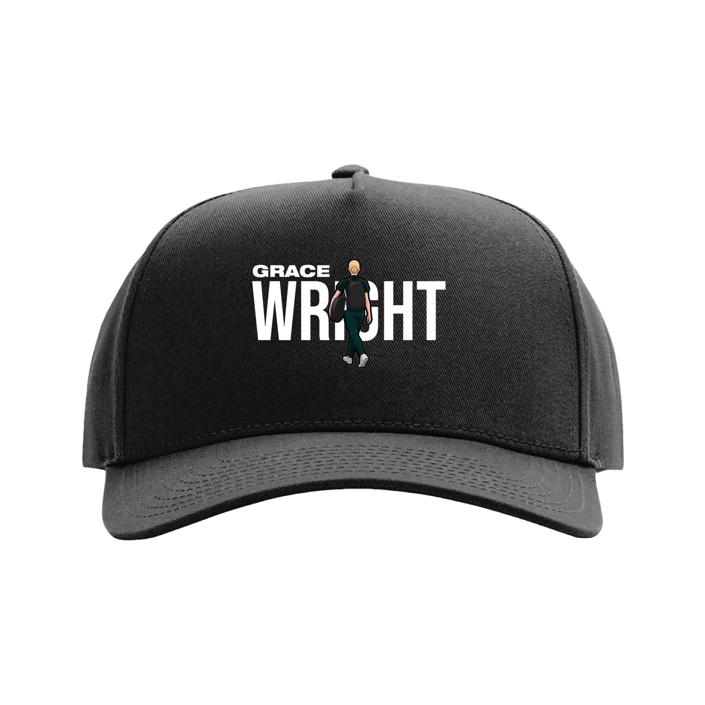 Full Fabric Five-Panel Champ Cap — Player Name in Black