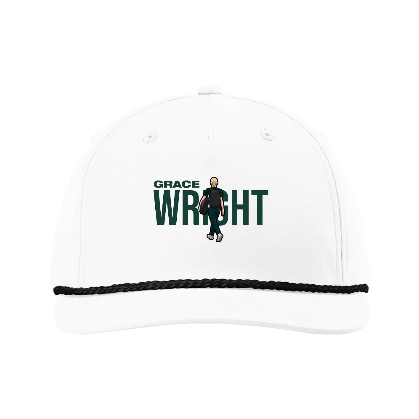 Five-Panel Classic Rope Cap — Player Name in White