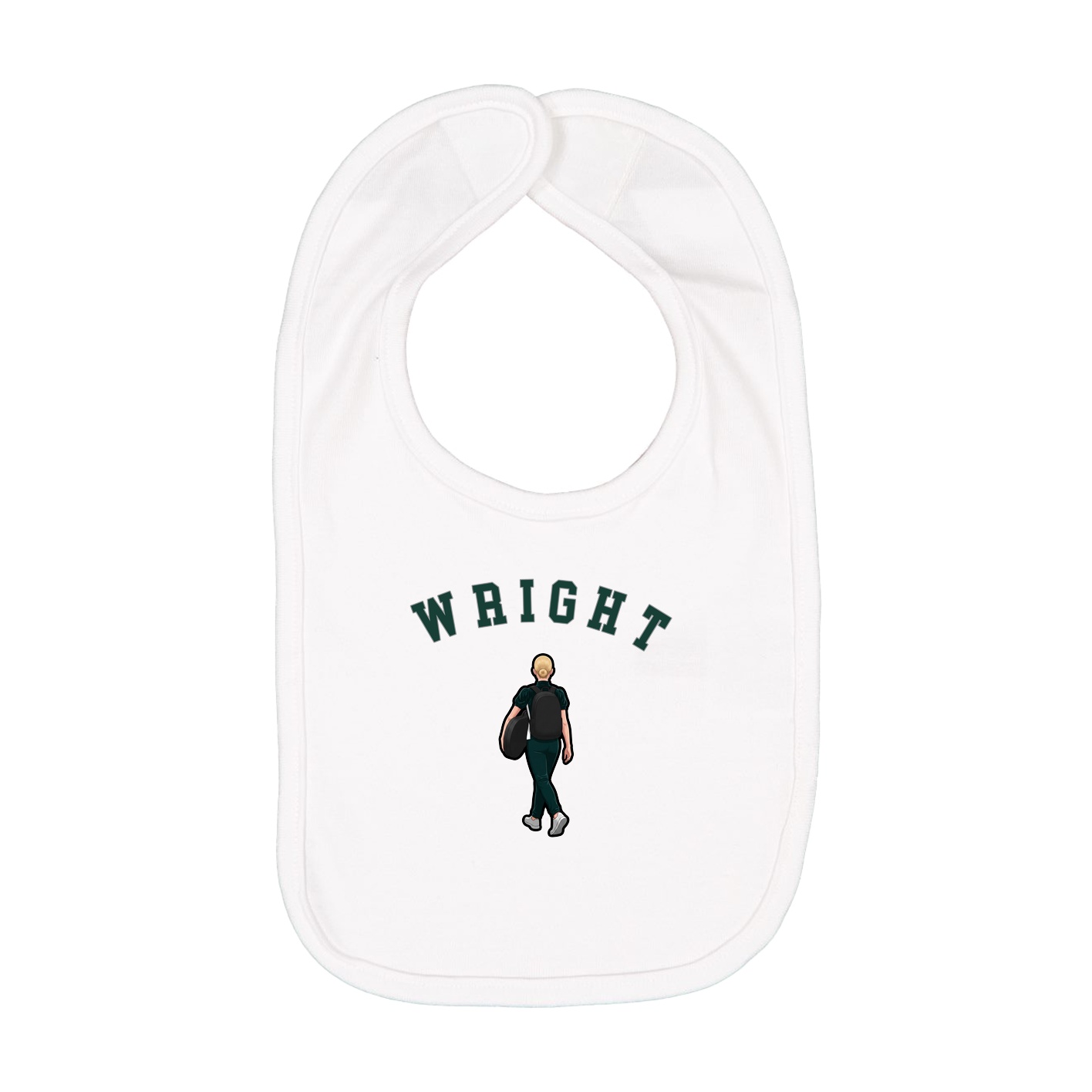 Infant Bib — Shirsey Arch in White