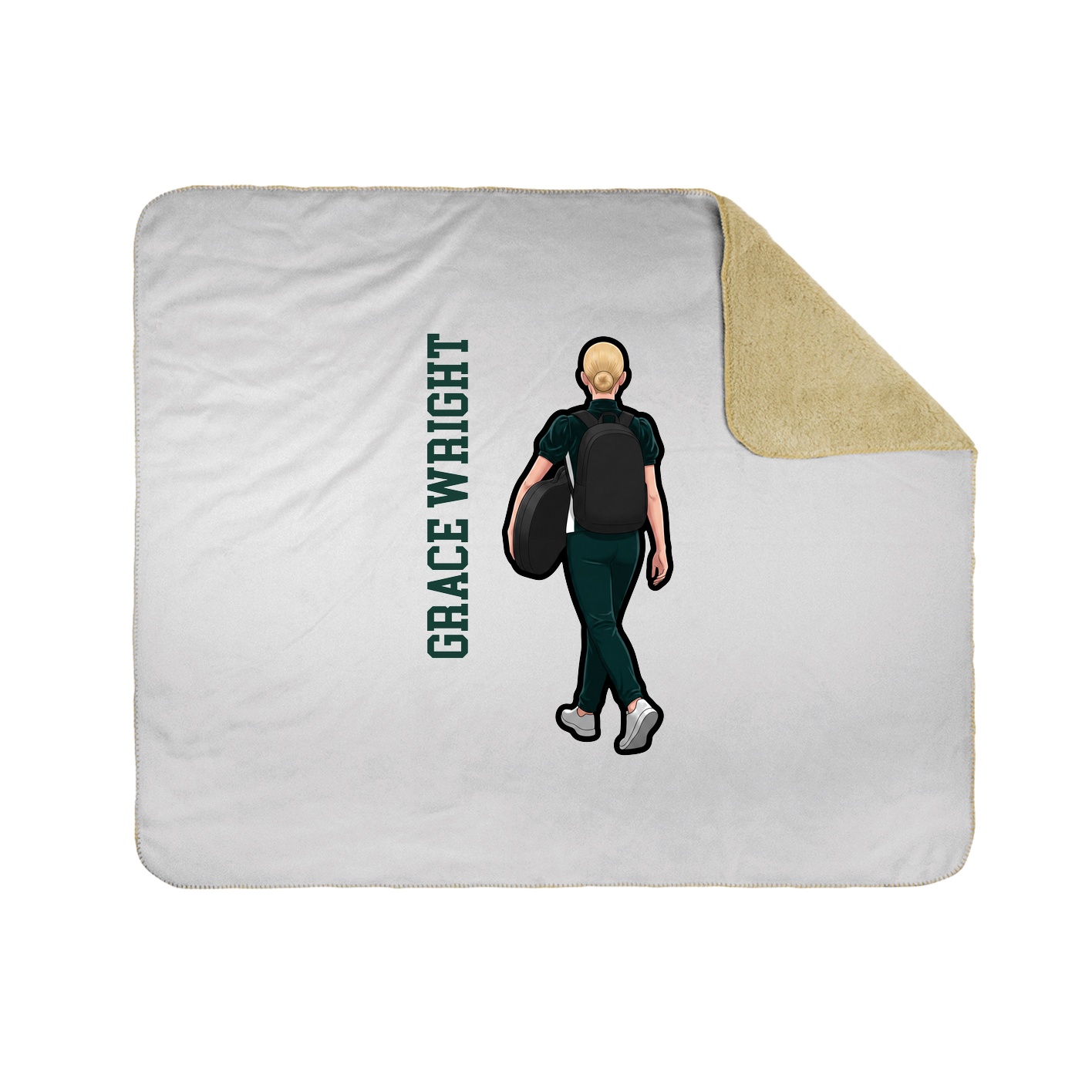 Throw Blanket — Name Vertical in White