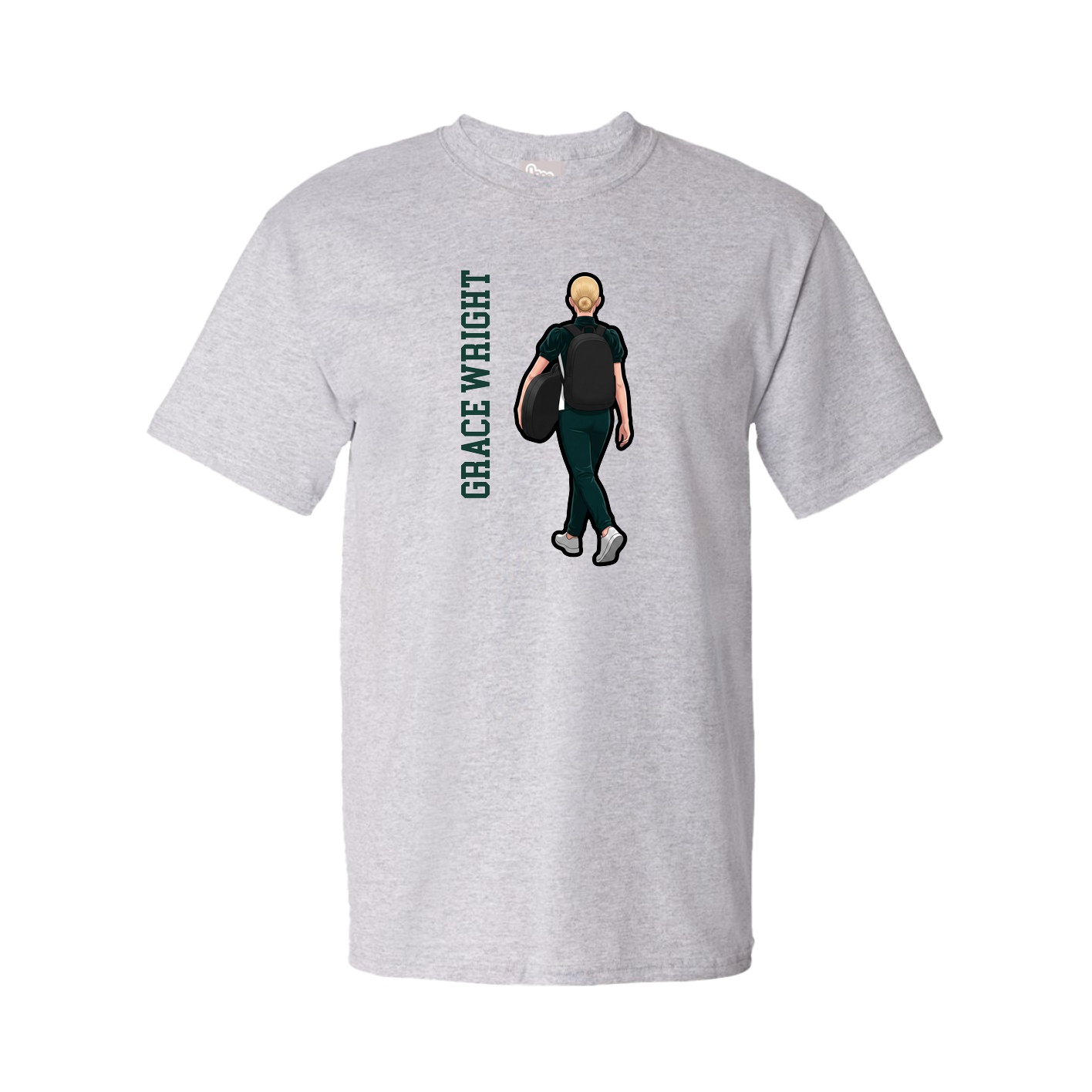 Tee — Name Vertical in Grey