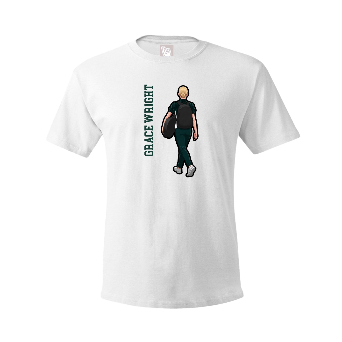 Youth Tee — Name Vertical in White