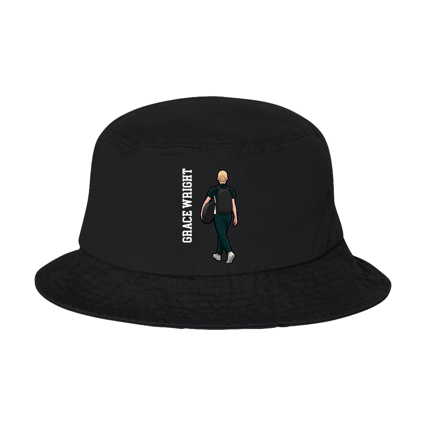 Bucket Cap — Name Vertical in Black
