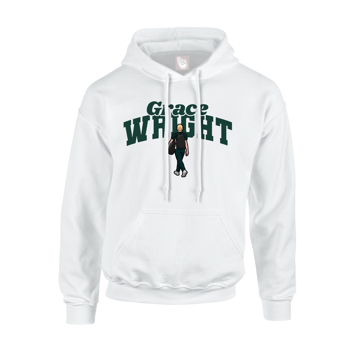 Hoodie — Signature Arch in White